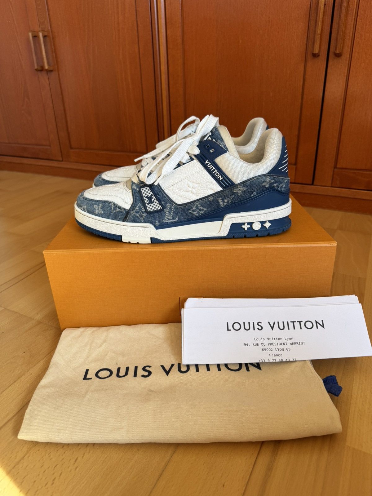 Louis Vuitton Louis Vuitton LV Trainer Blue Denim Size US 8.5 / EU 41-42 - 1 Thumbnail