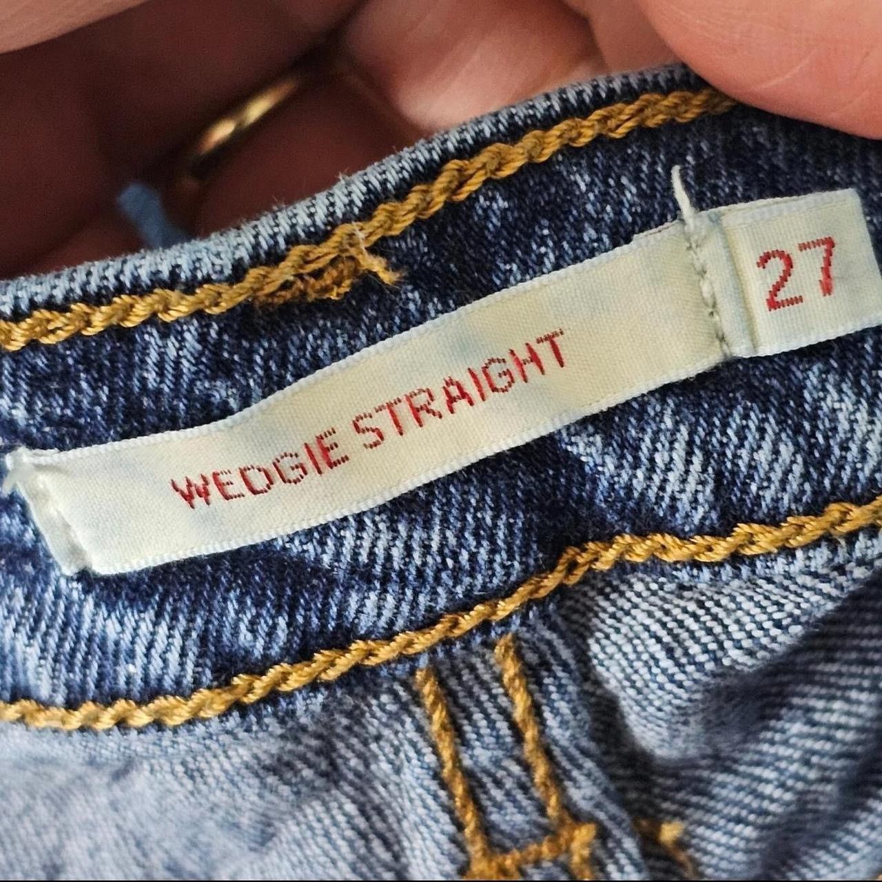 Levi's Levis Jeans Womens 27 Wedgie Straight Mid Rise Frayed 25x27 Size 27" / US 4 / IT 40 - 8 Thumbnail