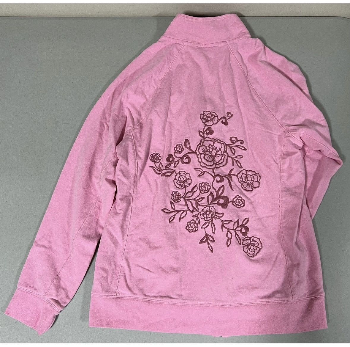All Sport Pink Rose Floral Y2K Track Jacket Sweatshirt Outerwear XS 🌹✨ Size XS / US 0-2 / IT 36-38 - 5 Thumbnail