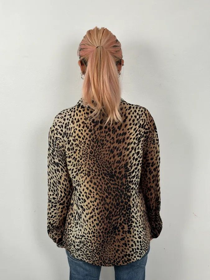 Roberto Cavalli 2000s Cavalli Leopard Print Shirt Size M / US 6-8 / IT 42-44 - 3 Thumbnail