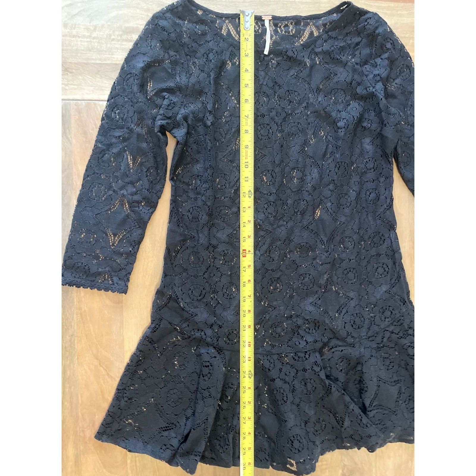 Free People Free People Dress 3/4 Sleeve Boho Lace Floral Black Short Mini Women 4 Summer Spring Mens? Size S / US 4 / IT 40 - 5 Thumbnail