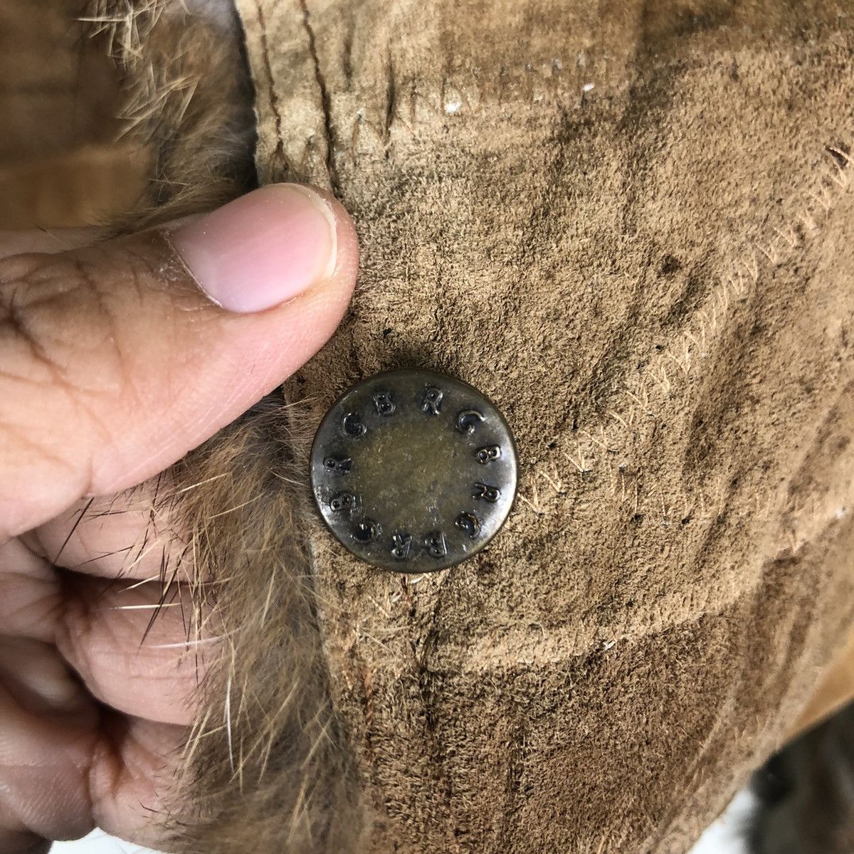 Japanese Brand 🔥Cropped Leather Biker Jacket Patch Work Mink Fur Collar Size US M / EU 48-50 / 2 - 16 Thumbnail