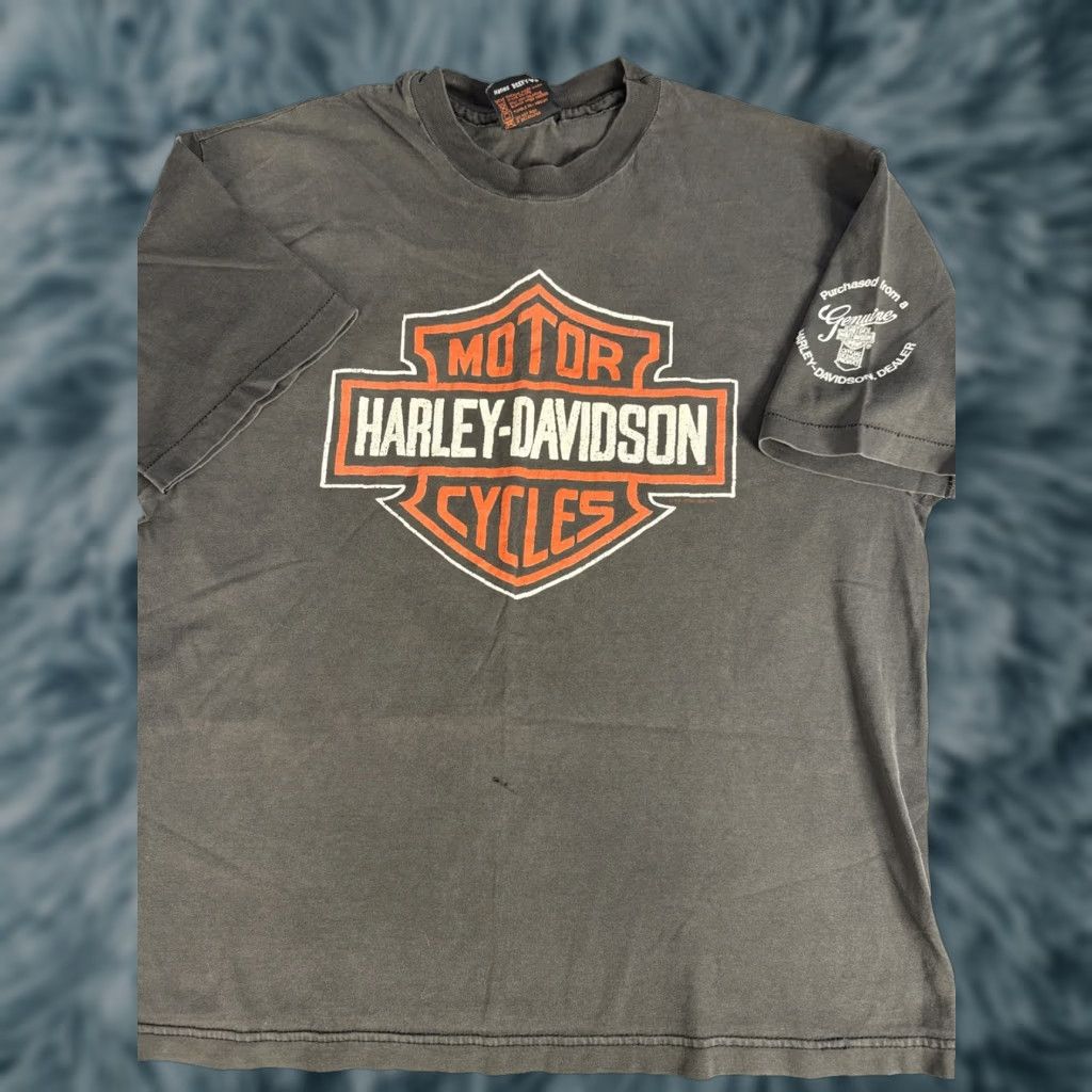 Harley Davidson VINTAGE Harley-Davidson Hanes Beefy-T Shirt London Tee XL Black Logo Men Size US XL / EU 56 / 4 - 1 Thumbnail