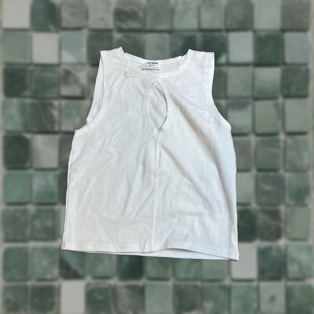 Cotton On Cotton On Crop Top Womens XS White Sleeveless Cropped Blouse Size XS / US 0-2 / IT 36-38 - 1 Thumbnail