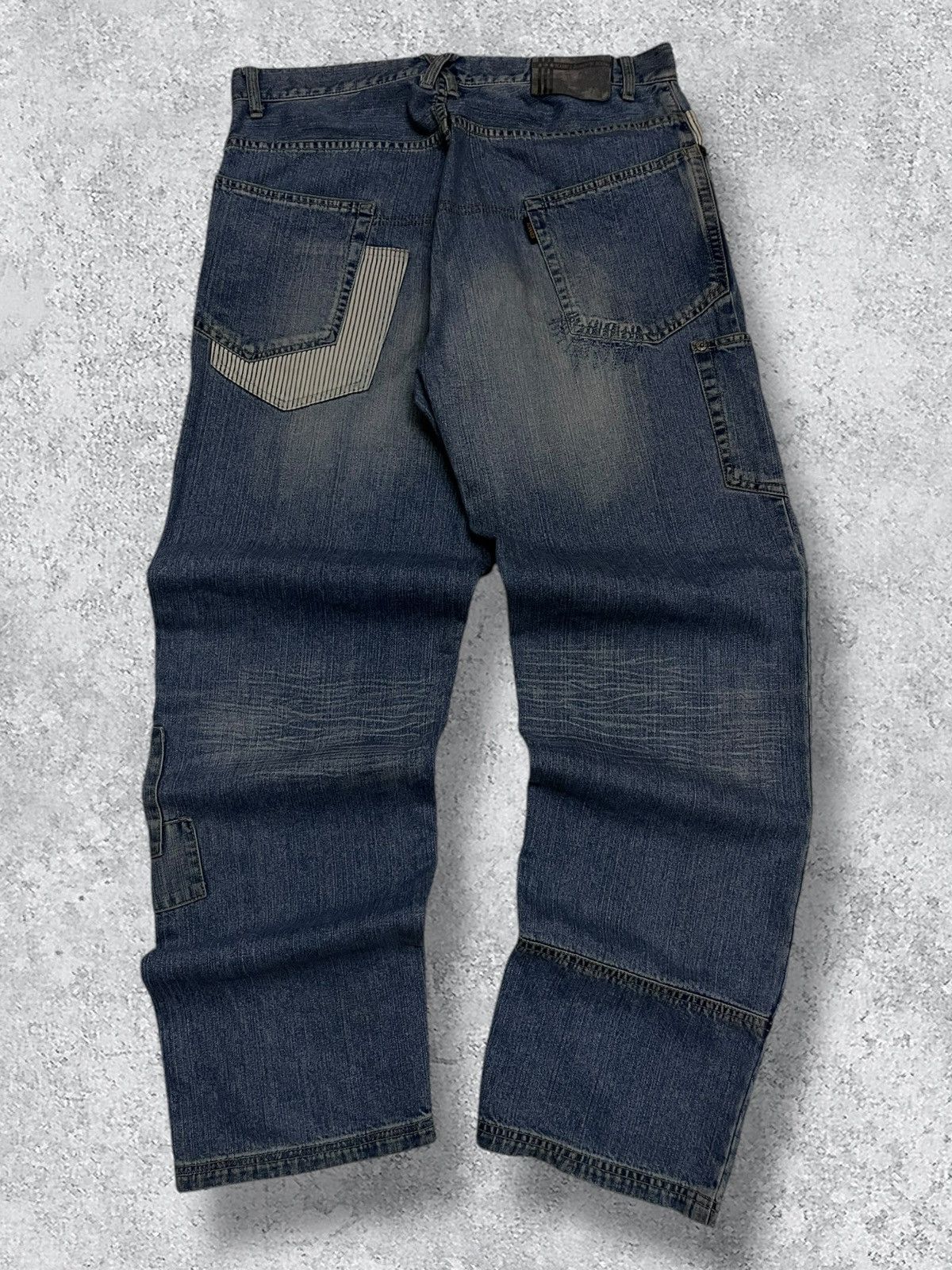 Japanese Brand Vintage 90’s Japan Scanner Unique Patch Pocket Baggy Denim Size US 33 - 7 Thumbnail