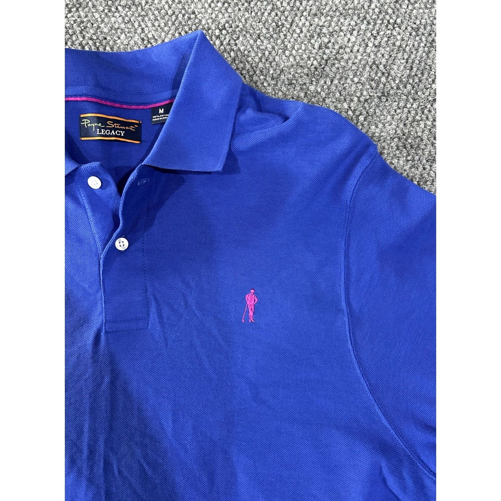 Vintage Payne Stewart Legacy Polo Shirt Mens M Blue Pique Golf Embroidered Logo Size US M / EU 48-50 / 2 - 3 Thumbnail