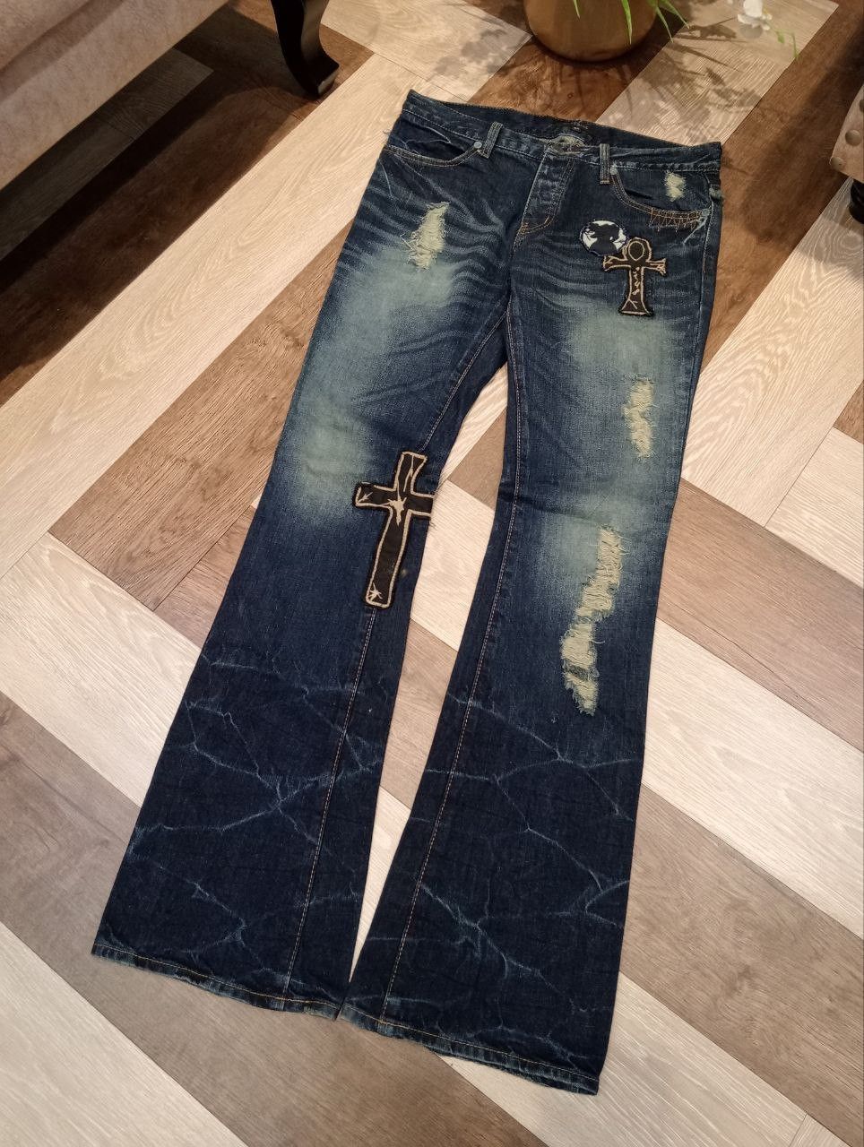 CIVARIZE CIVARIZE JAPAN PATCHED DENIM FLARED PANTS Size US 32 / EU 48 - 2 Thumbnail