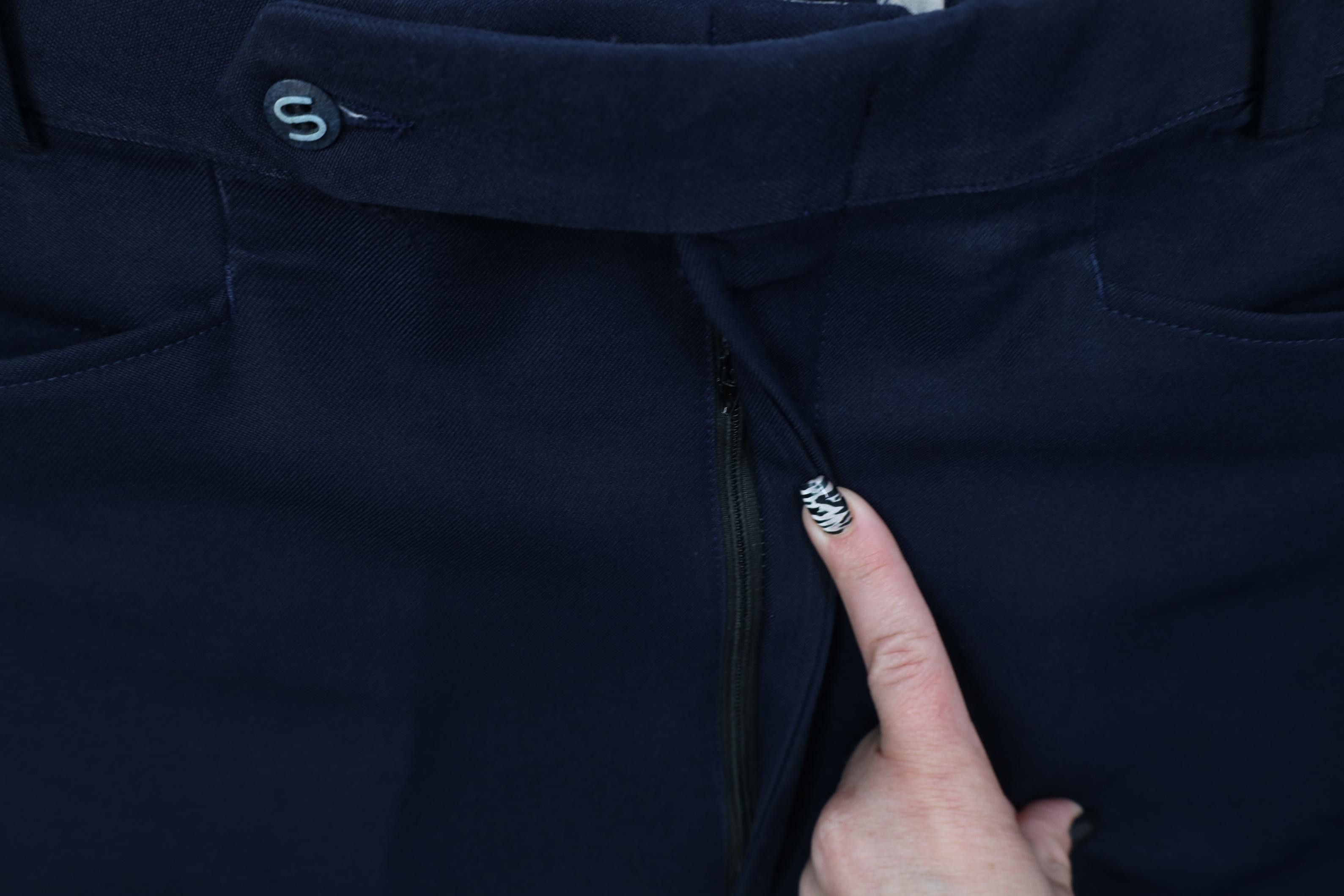 Vintage Vintage 70s Streetwear Wide Leg Chino Pants Navy Blue USA Size US 38 / EU 54 - 7 Thumbnail