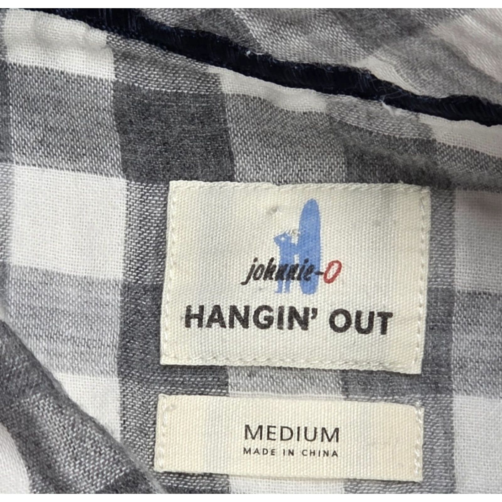 johnnie-O johnnie-O Hangin Out Shirt Button-Up Gray Check Long Sleeve M Mens Shirts Size US M / EU 48-50 / 2 - 7 Thumbnail