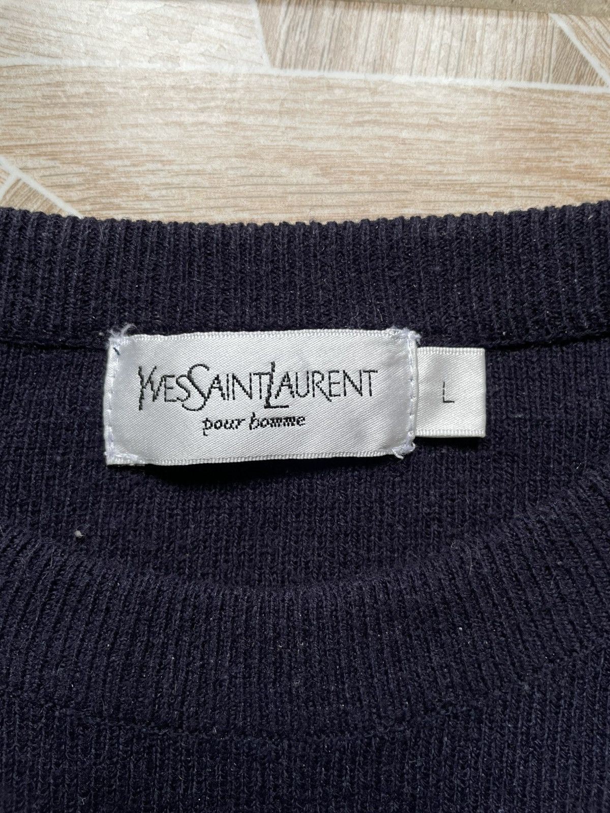 Italy Vintage 90s Yves Saint Laurent YSL Embroidered Logo L