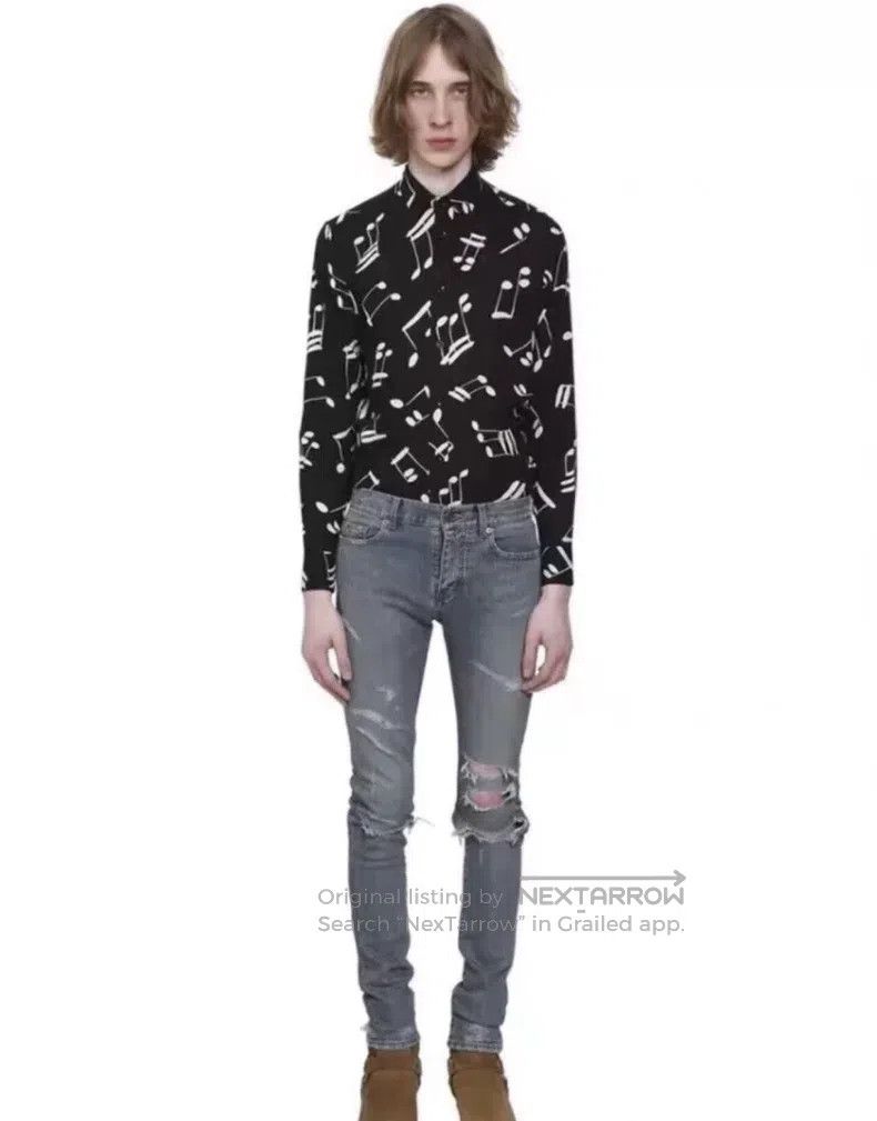 Saint Laurent Paris Saint Laurent Paris Blue Big Destroyed Denim Jeans Size US 32 / EU 48 - 5 Thumbnail