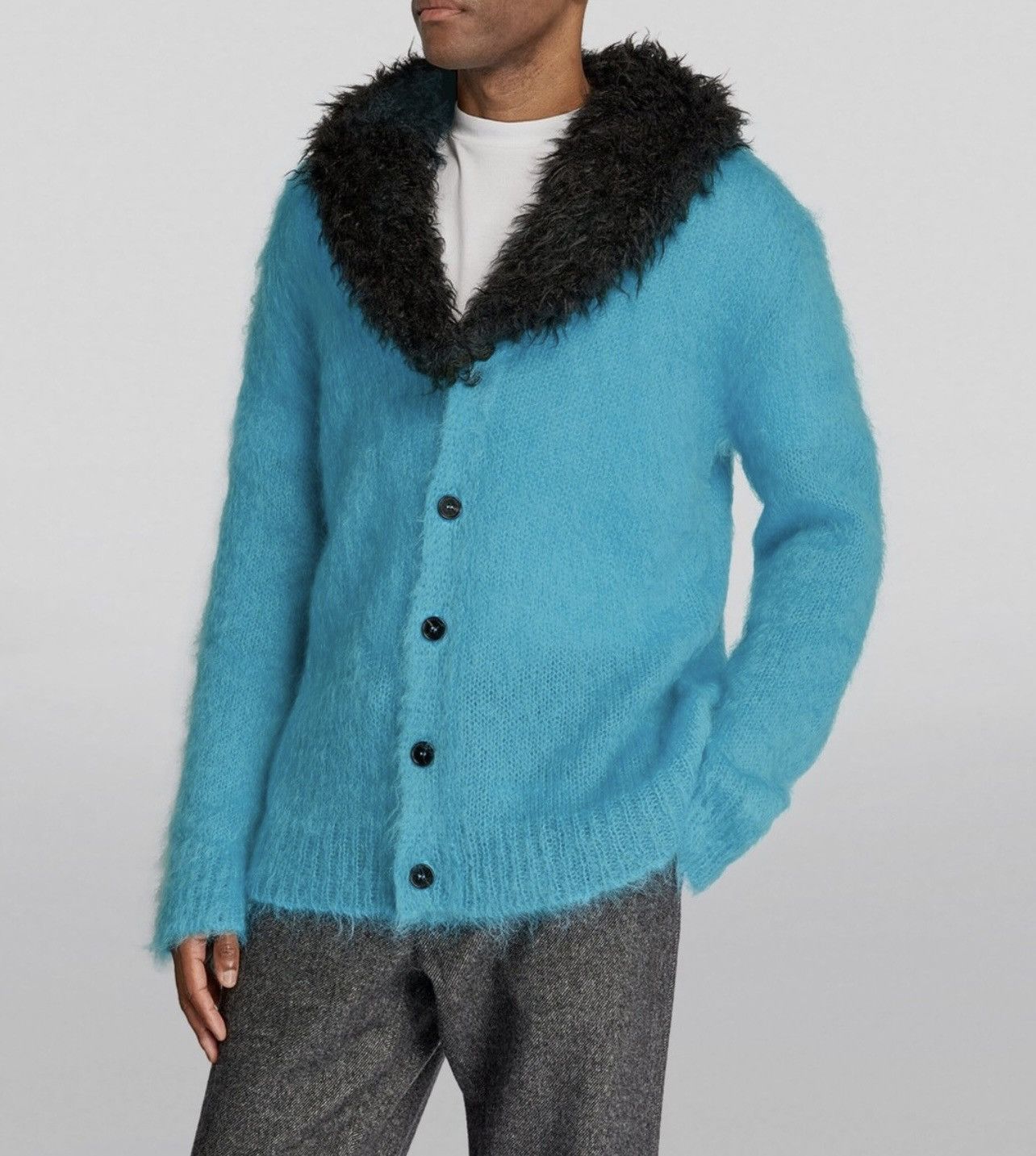 Marni Marni Fuzzy Wuzzy Mohair Cardigan Turquoise NWT Size US L / EU 52-54 / 3 - 1 Thumbnail