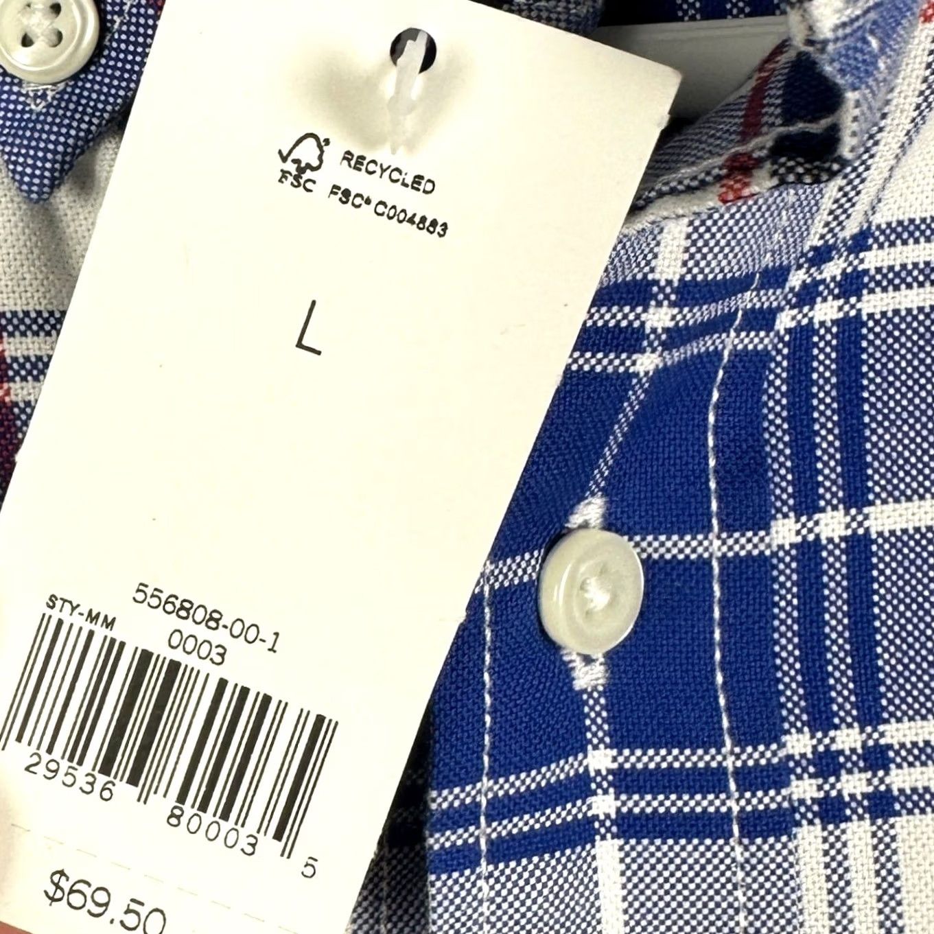 Banana Republic Banana Republic Shirt Men Large Blue White Slim Button-Down Plaid Oxford Collared End Mens Size US L / EU 52-54 / 3 - 5 Thumbnail