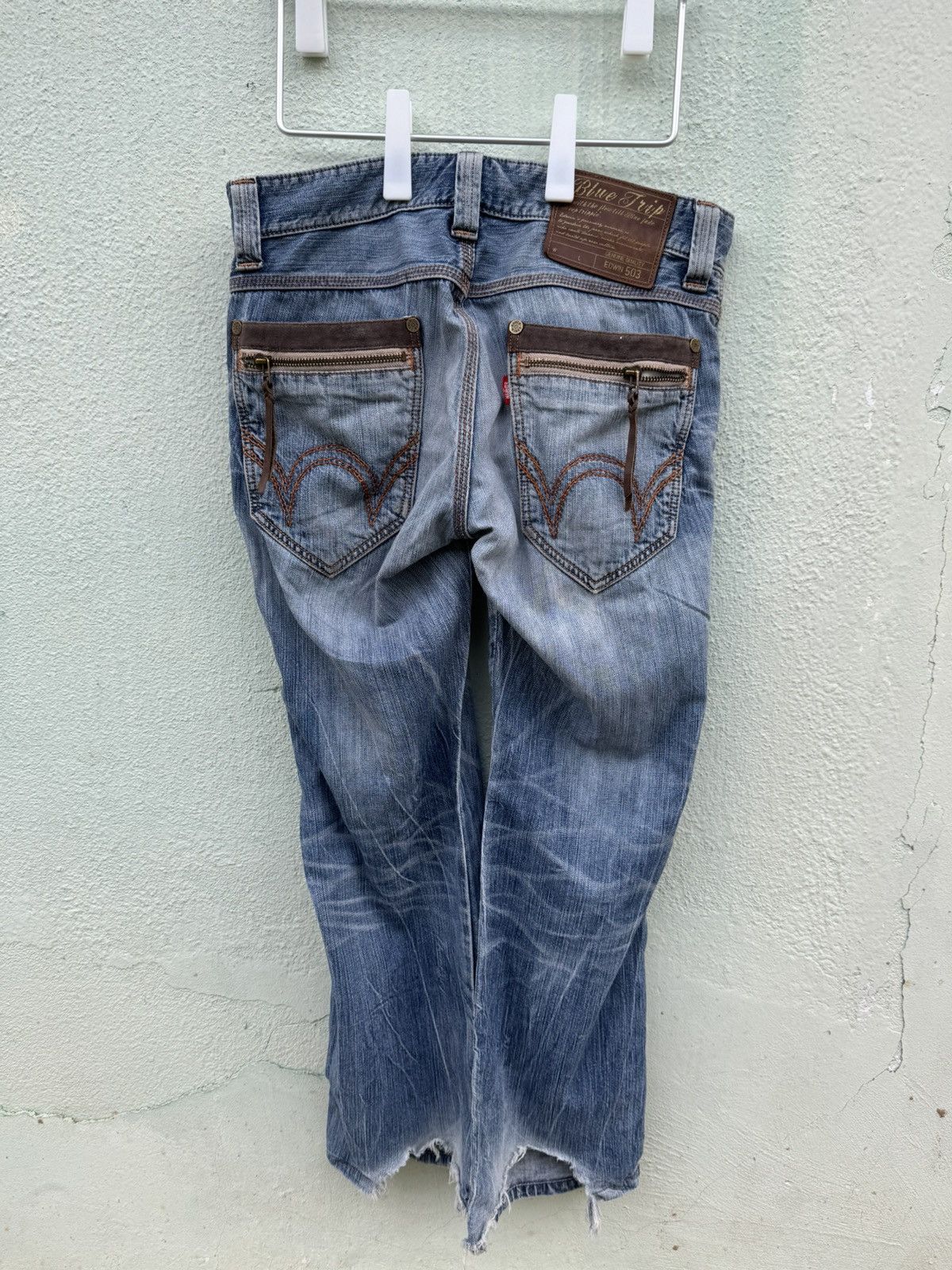 Edwin × Vintage Original Edwin 503 Damaged Regular Fit Jeans Size US 32 / EU 48 - 7 Thumbnail