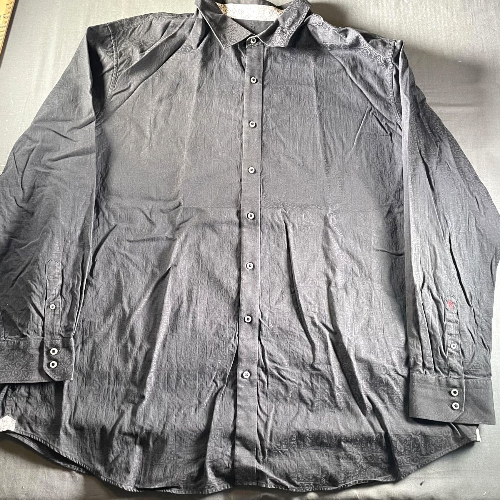 Robert Graham Robert Graham Shirt Mens 4XLT Black Geometric Long Sleeve Flip Cuff Button Up Size US XXL / EU 58 / 5 - 5 Thumbnail