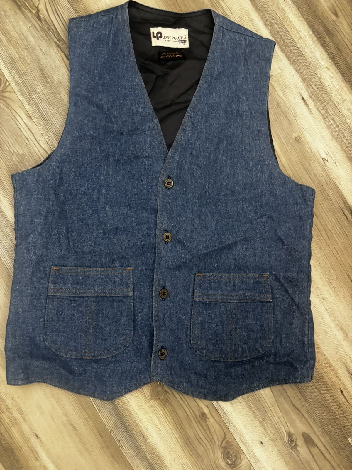 Levi's Vintage Clothing Levi’s Panatela Denim Vest Vintage Button Front Blue Jean Ve Size US L / EU 52-54 / 3 - 1 Thumbnail