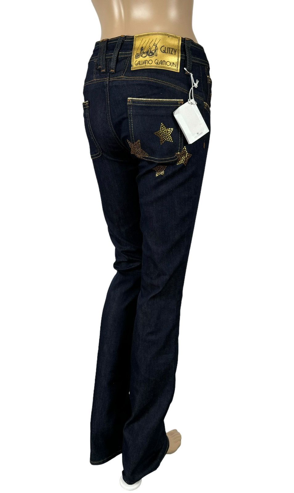 John Galliano Galliano Glitzy Jeans Bootcut Sequin Stars size 25 Size 25" / US 0 / IT 36 - 1 Thumbnail