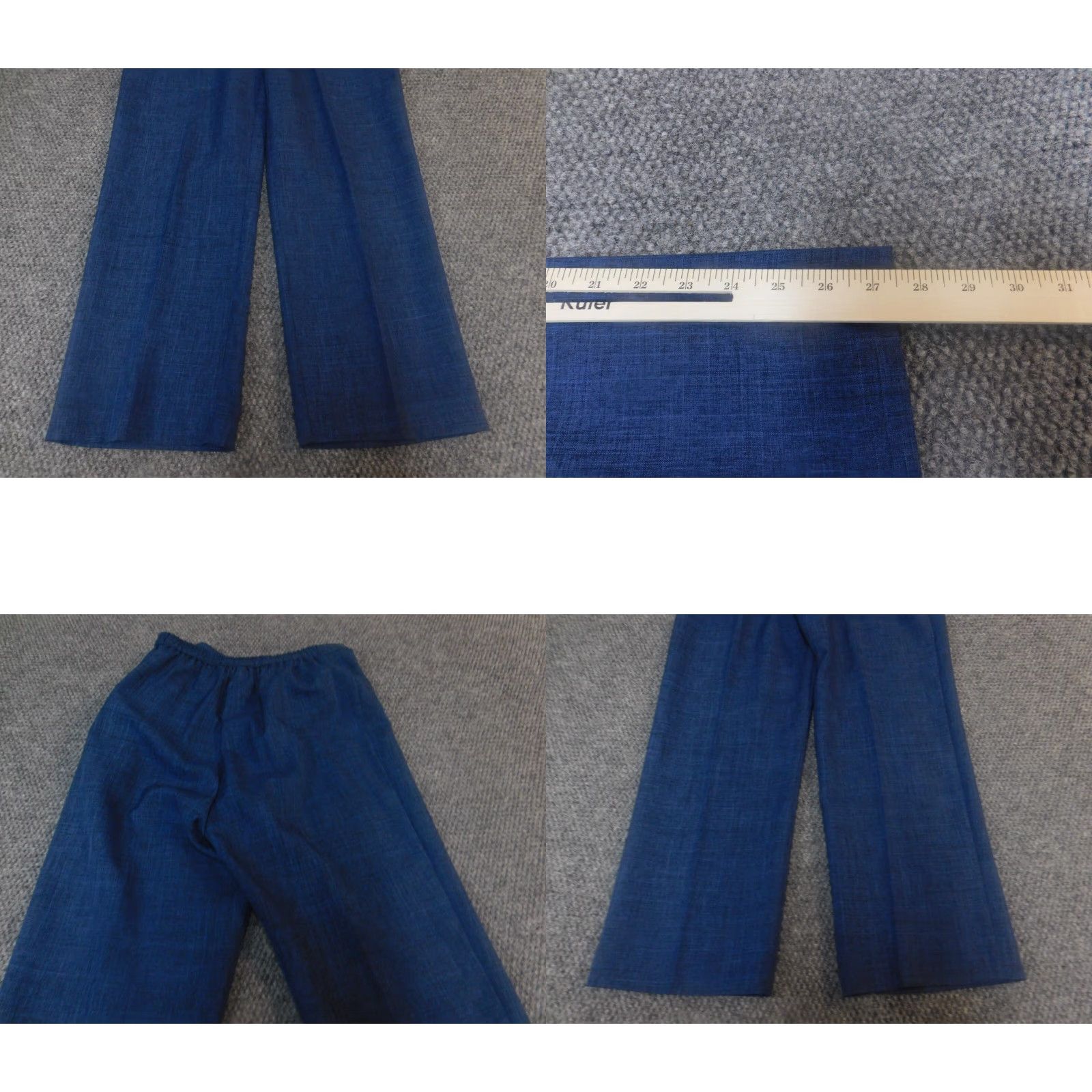 Vintage Prophecy Womens Petites 10P Pants Dress Pants Blue Gray 27 Inseam Pockets Stretch Button Office Casual Straight Rise Regular Size 26" / US 2 / IT 38 - 8 Thumbnail