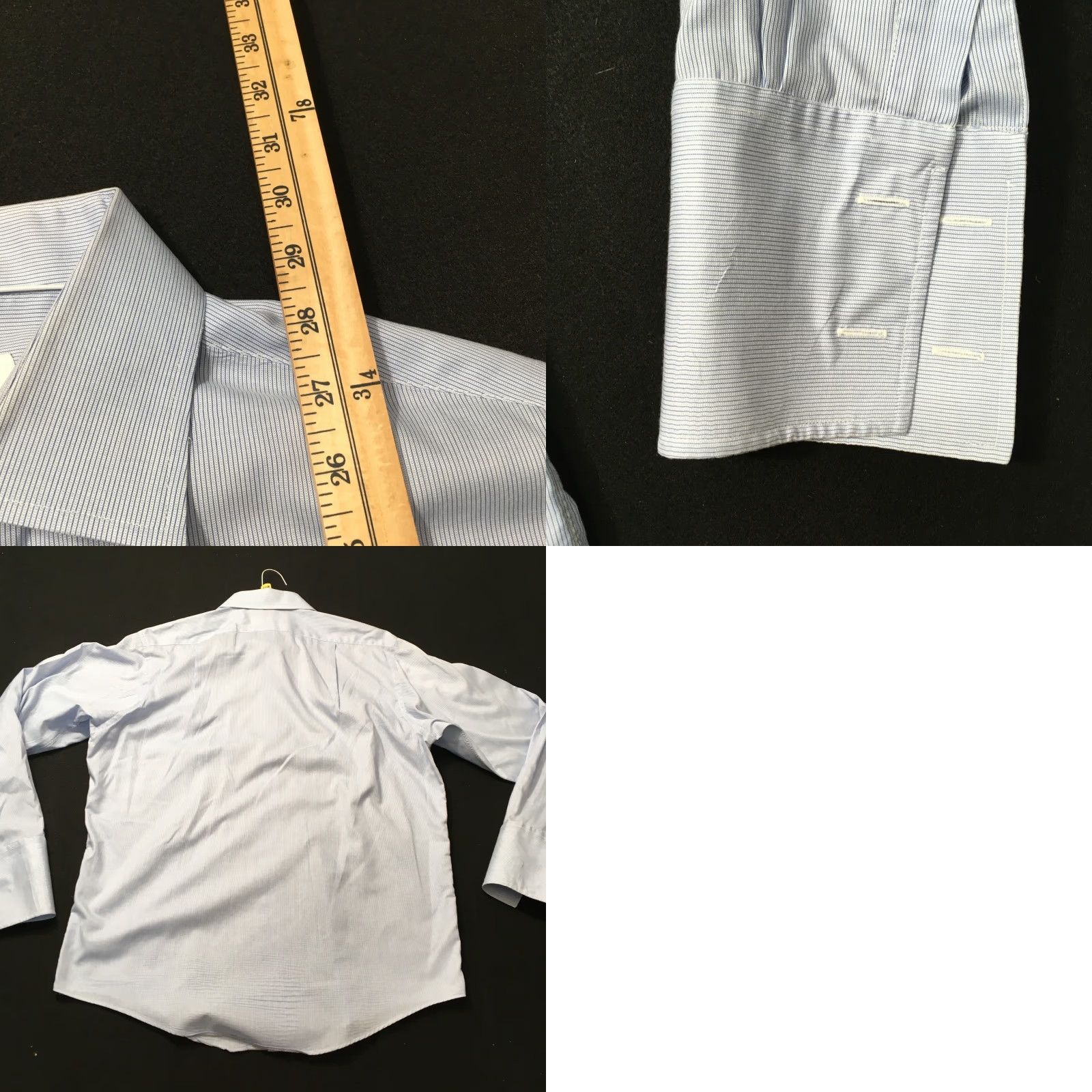 Brooks Brothers VINTAGE Brooks Brothers Shirt 80's Deluxe blue micro stripes Long Sleeve L 42-44 Colla r Dress Shirt Tailored Button-Front Mens Size 42R - 8 Thumbnail