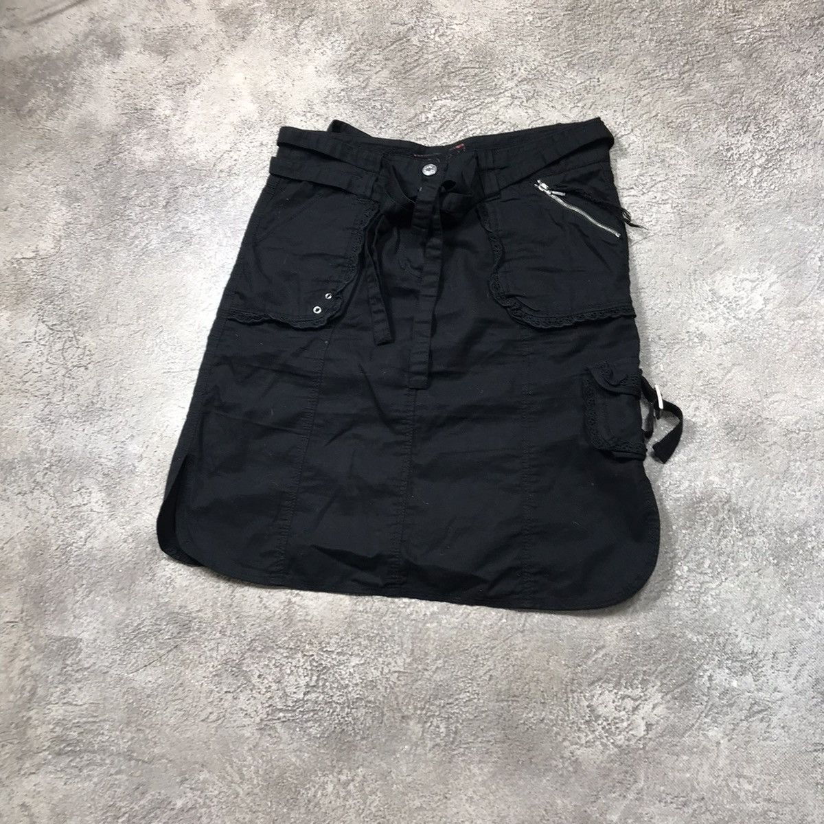 Vintage Vintage Y2K Black Quilted Mini Skirt Cargo Streetwear 30 Size 30" / US 8 / IT 44 - 2 Thumbnail