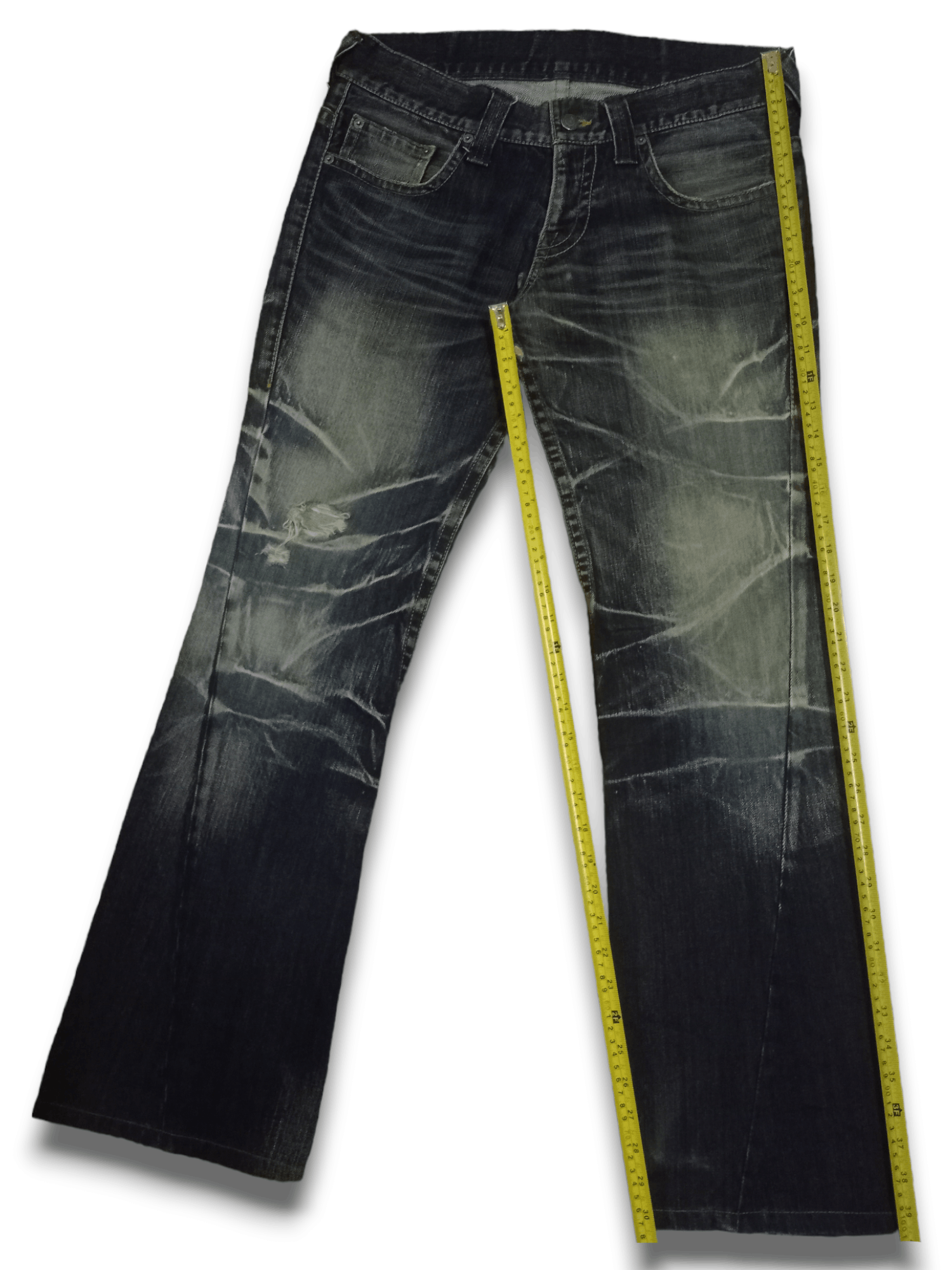 Tornado Mart Vintage Japanese Tornado Mart Mud Wash Distress Flare Jeans Size US 32 / EU 48 - 12 Thumbnail