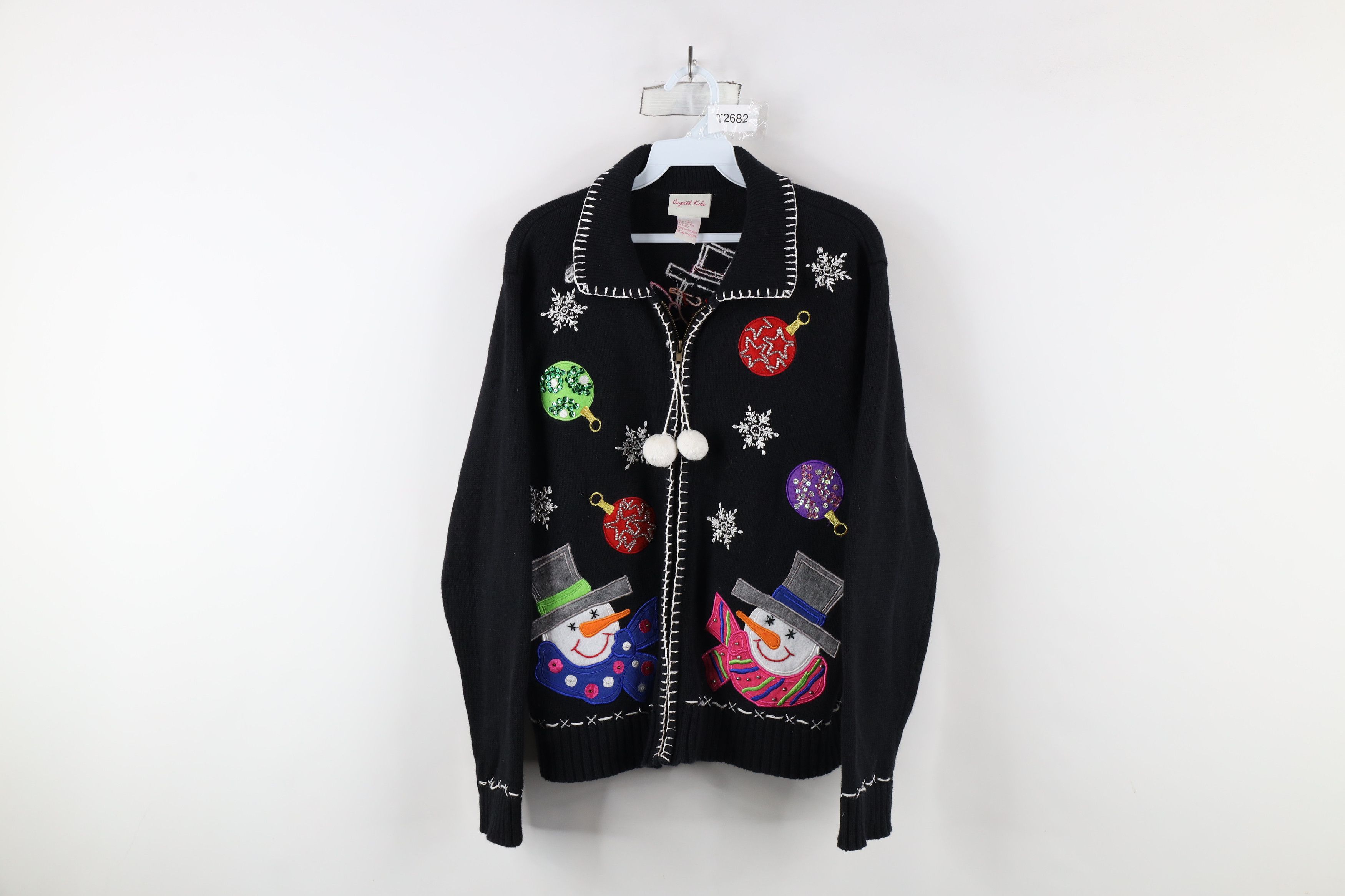 Vintage Vintage 90s Streetwear Christmas Snowman Cardigan Sweater Size L / US 10 / IT 46 - 1 Thumbnail