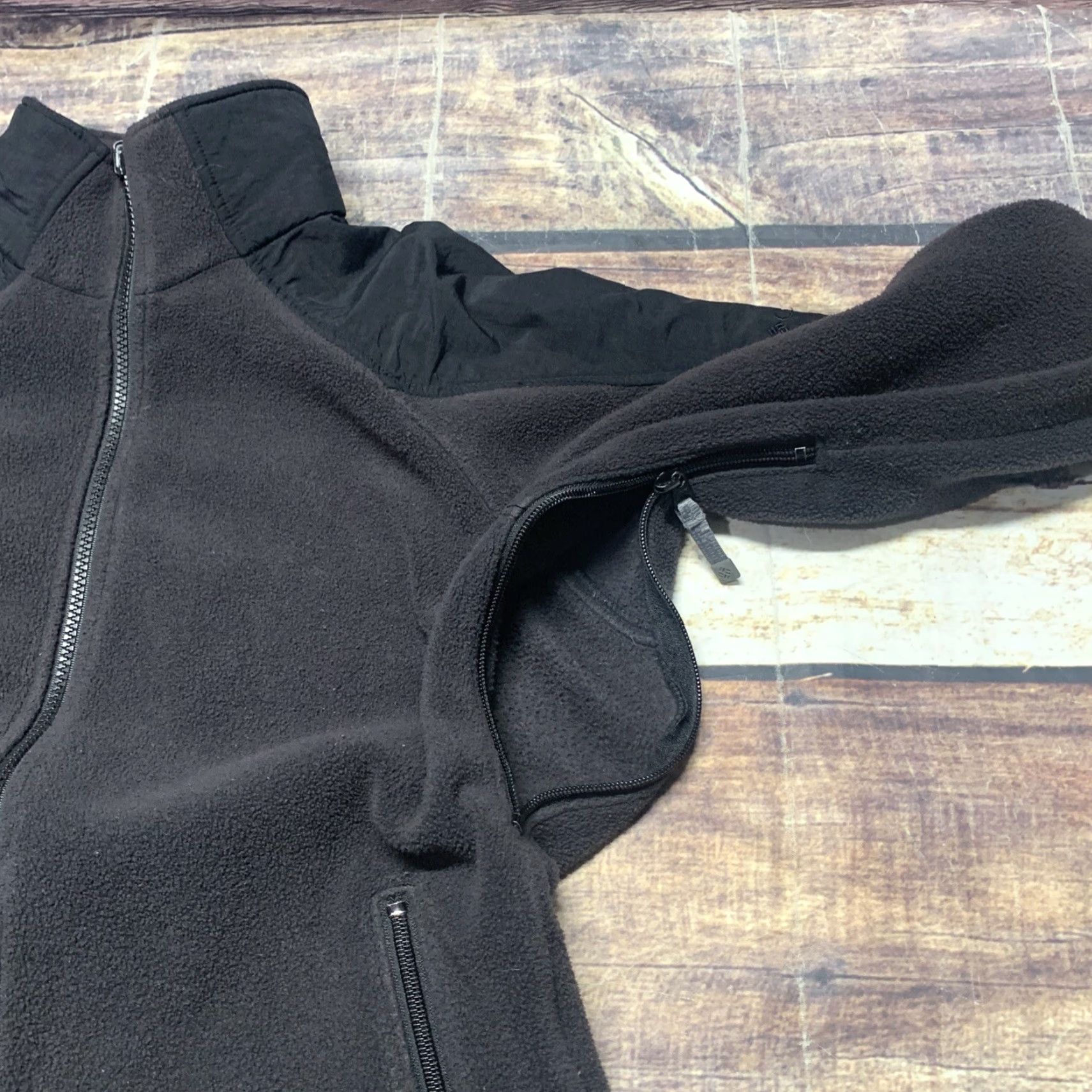 Vintage Columbia Vertex Core Interchange Fleece Women Jacket Black Medium Zip Pockets Full Zip Hip Length Size M / US 6-8 / IT 42-44 - 4 Thumbnail