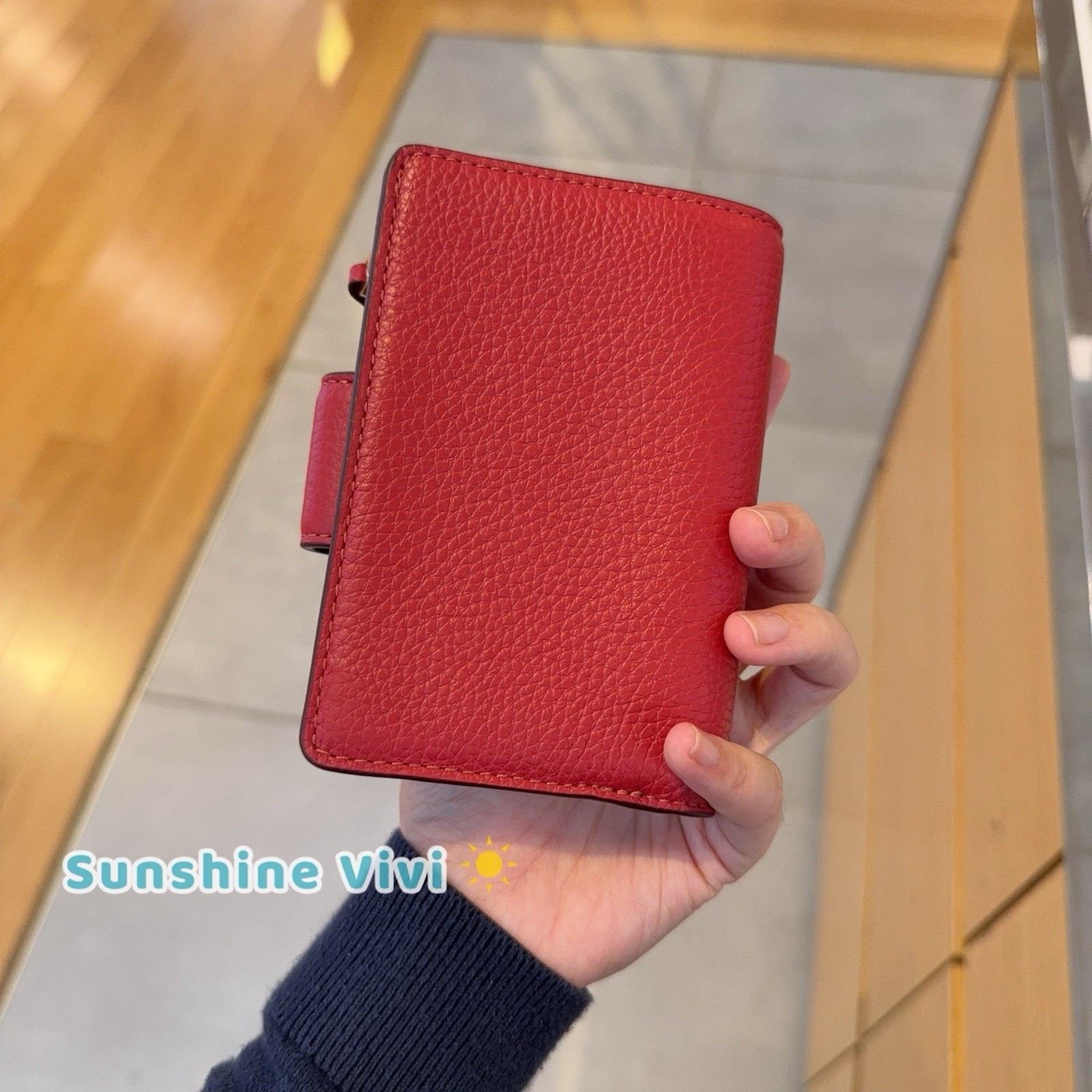 Coach NWT Coach Medium Corner Zip Wallet CBO41 Gold/True Red Size ONE SIZE - 3 Thumbnail