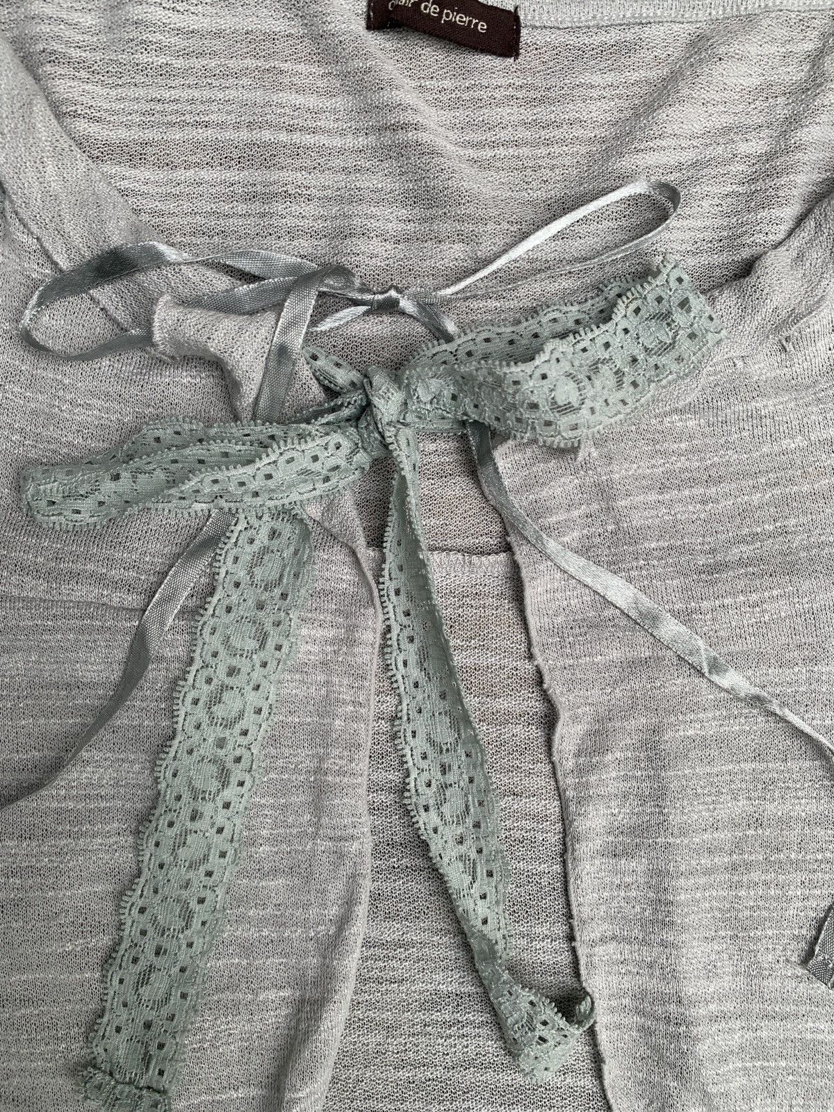 Japanese Brand 2000s chair de pierre Ruffle Trim Lace Cami Tank Mesh Top Size M / US 6-8 / IT 42-44 - 3 Thumbnail