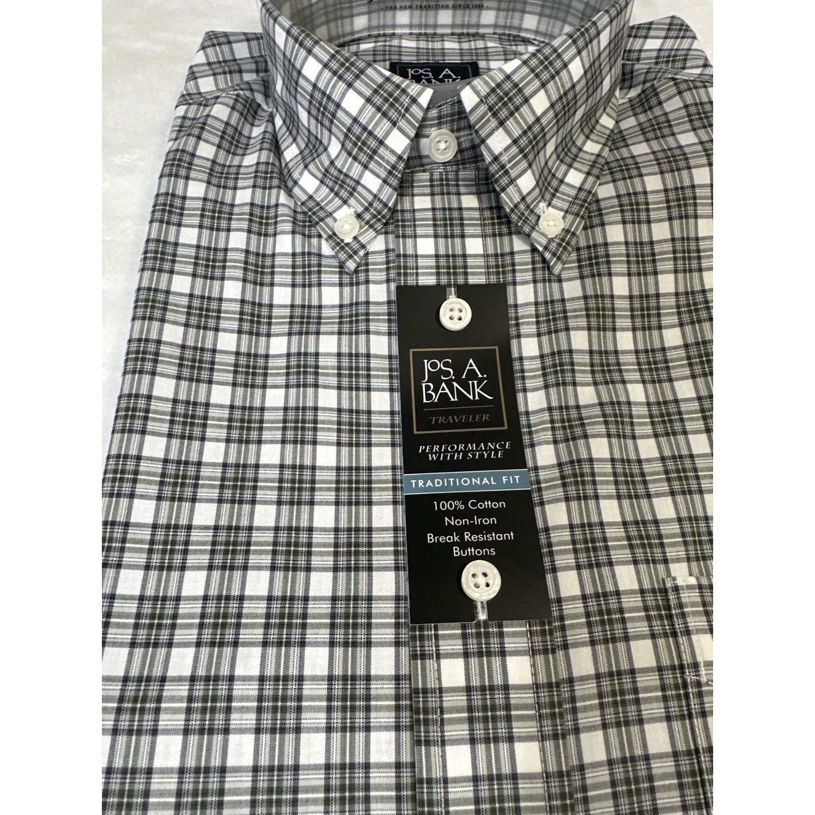 Jos. A. Bank Jos A Bank Dress Shirt Traveler Button Black White 16-36 Size US S / EU 44-46 / 1 - 2 Thumbnail