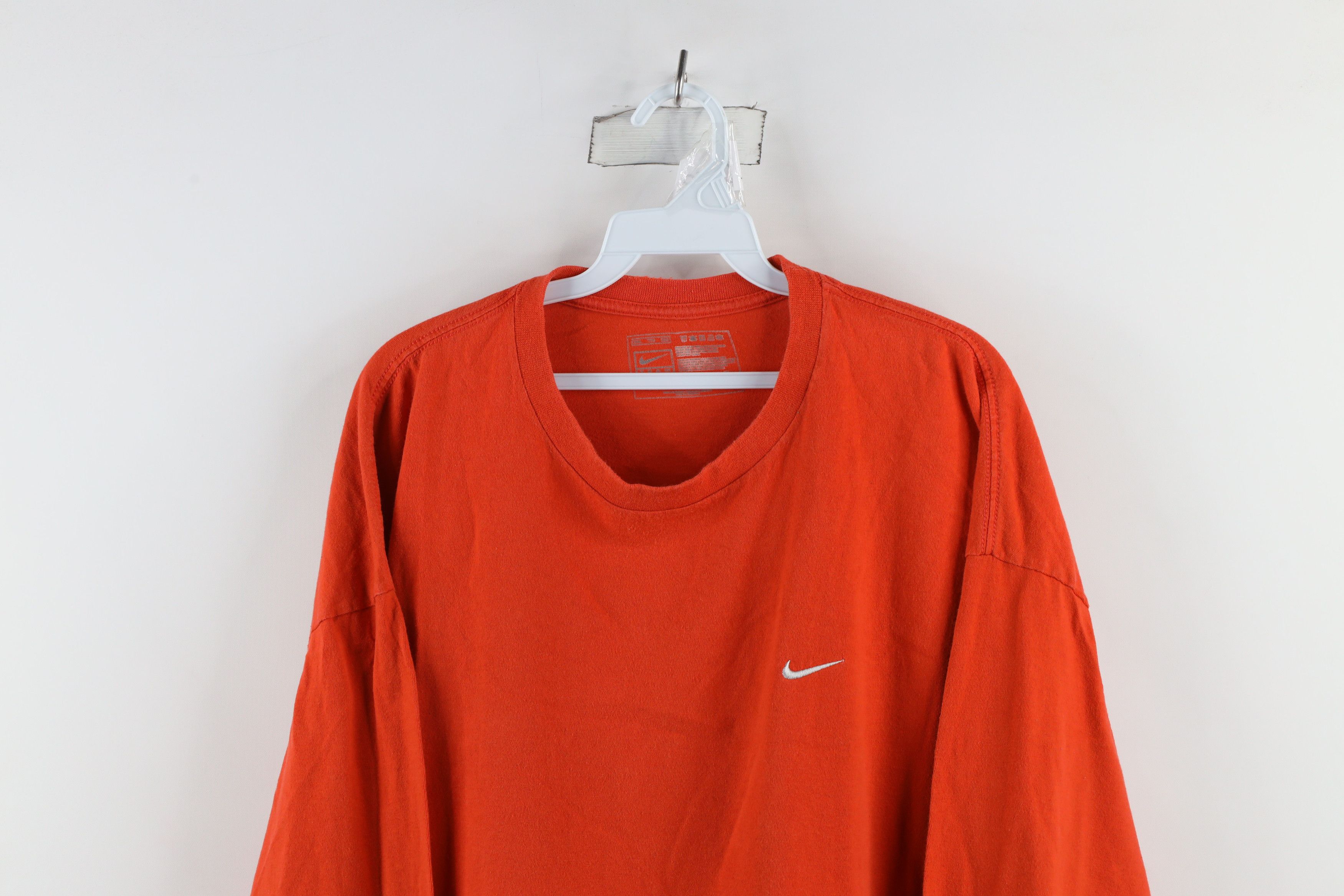 Nike × Vintage Vintage Nike Scott Mini Swoosh Long Sleeve T-Shirt Orange Size US XXL / EU 58 / 5 - 2 Thumbnail
