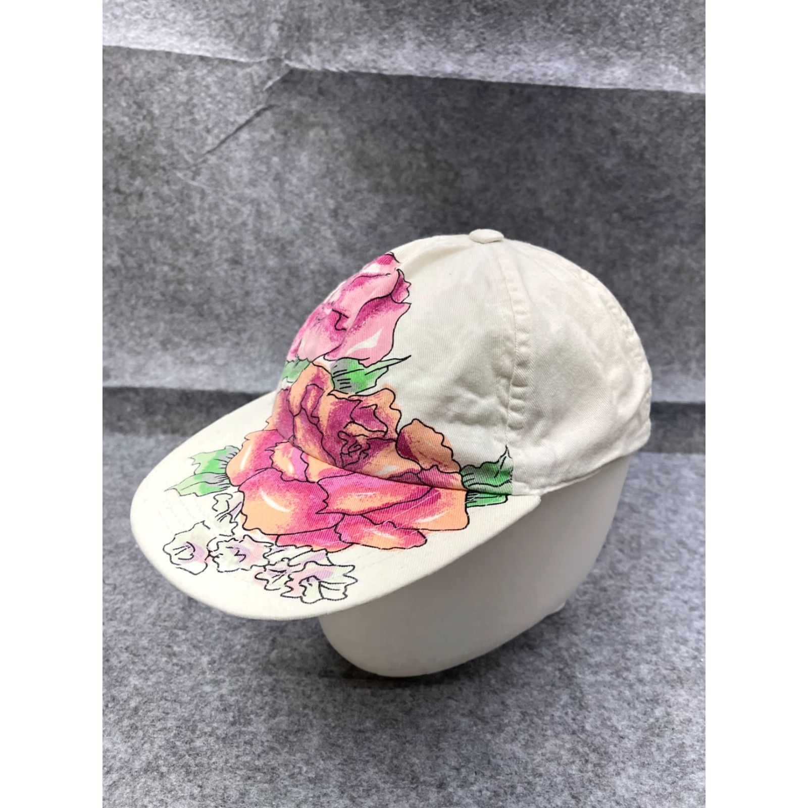 Pinko Hat Cap Fitted Womens One Size Pink White Floral 100% Cotton Elastic Back Size ONE SIZE - 4 Thumbnail