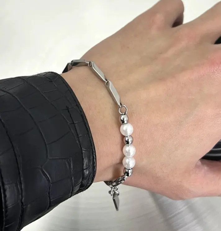 Japanese Brand × Jewelry Retro punk minimal modern pearl 2pcs bracelet set Size ONE SIZE - 3 Thumbnail