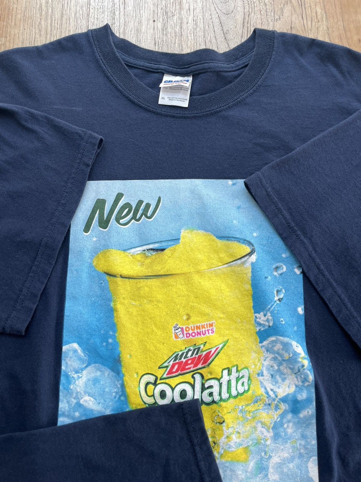 Junk Food × Mountain Dew × Vintage New Dunkin’Donuts Mountain Dew Coolatta Promo Tshirt Size US XL / EU 56 / 4 - 5 Thumbnail