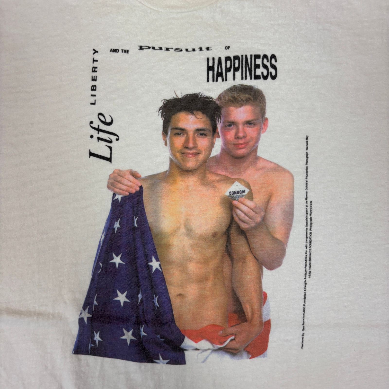 Hanes × Vintage VTG 90s Life Liberty Pursuit of Happiness AIDS Shirt Men's L Size US L / EU 52-54 / 3 - 1 Thumbnail