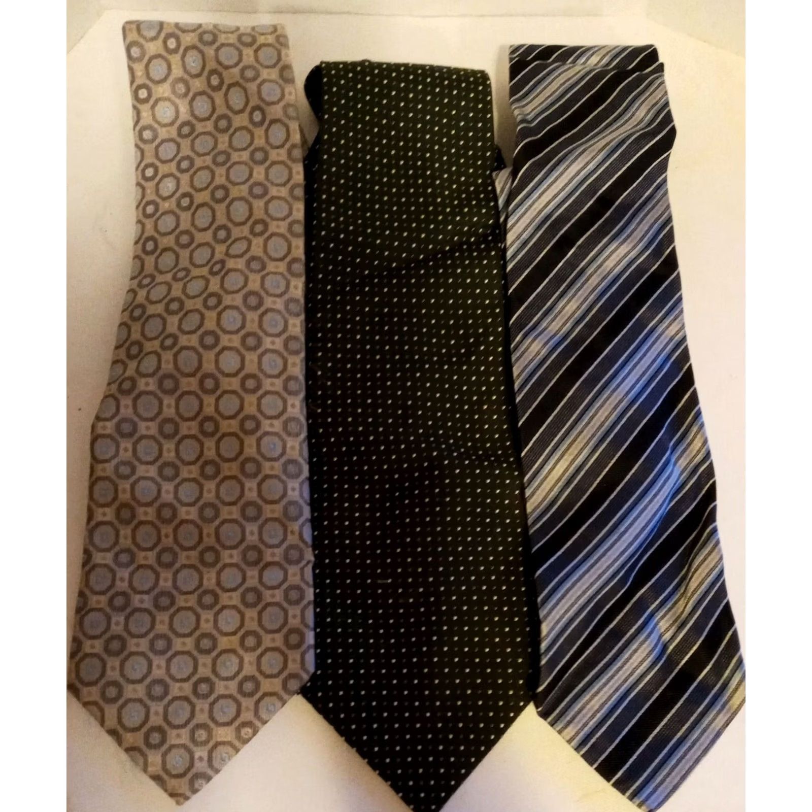 Banana Republic Banana Republic Ties Lot Of 3 Men Multicolor Silk Striped Blue Designer Shirt? Size ONE SIZE - 2 Thumbnail