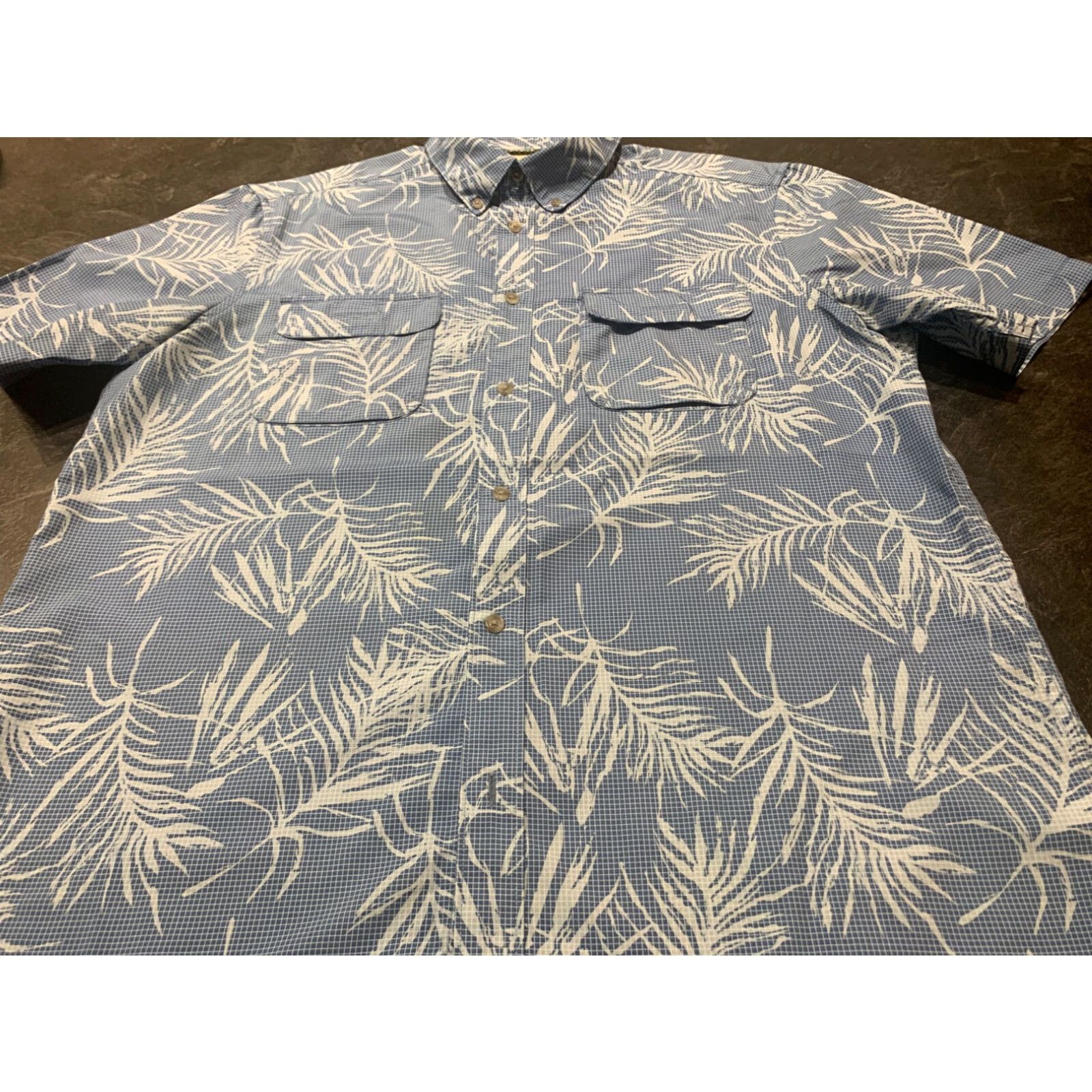 Chaps Ralph Lauren Chaps Mens Short Sleeve Hawaiian Shirt Blue Floral Large L Button-Up Size US L / EU 52-54 / 3 - 1 Thumbnail