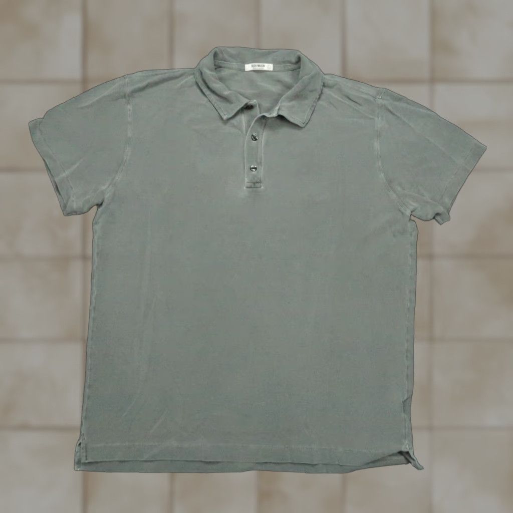 Buck Mason Shirt Mens Large Gray Pique Polo Short Sleeve Lightweight