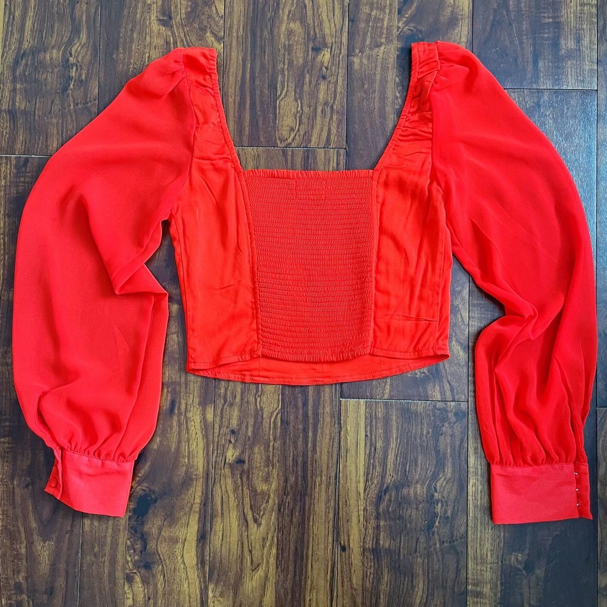Urban Outfitters Urban Outfitters Long Sleeve Crop Top With Puffy Shoulders Size S / US 4 / IT 40 - 6 Thumbnail