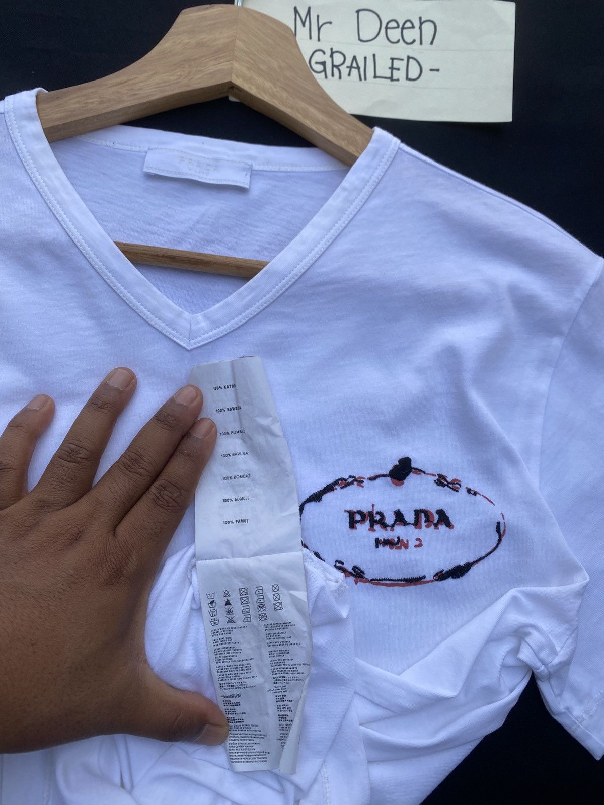Prada Rare PRADA Man V Neck Tshirt Size US S / EU 44-46 / 1 - 17 Thumbnail