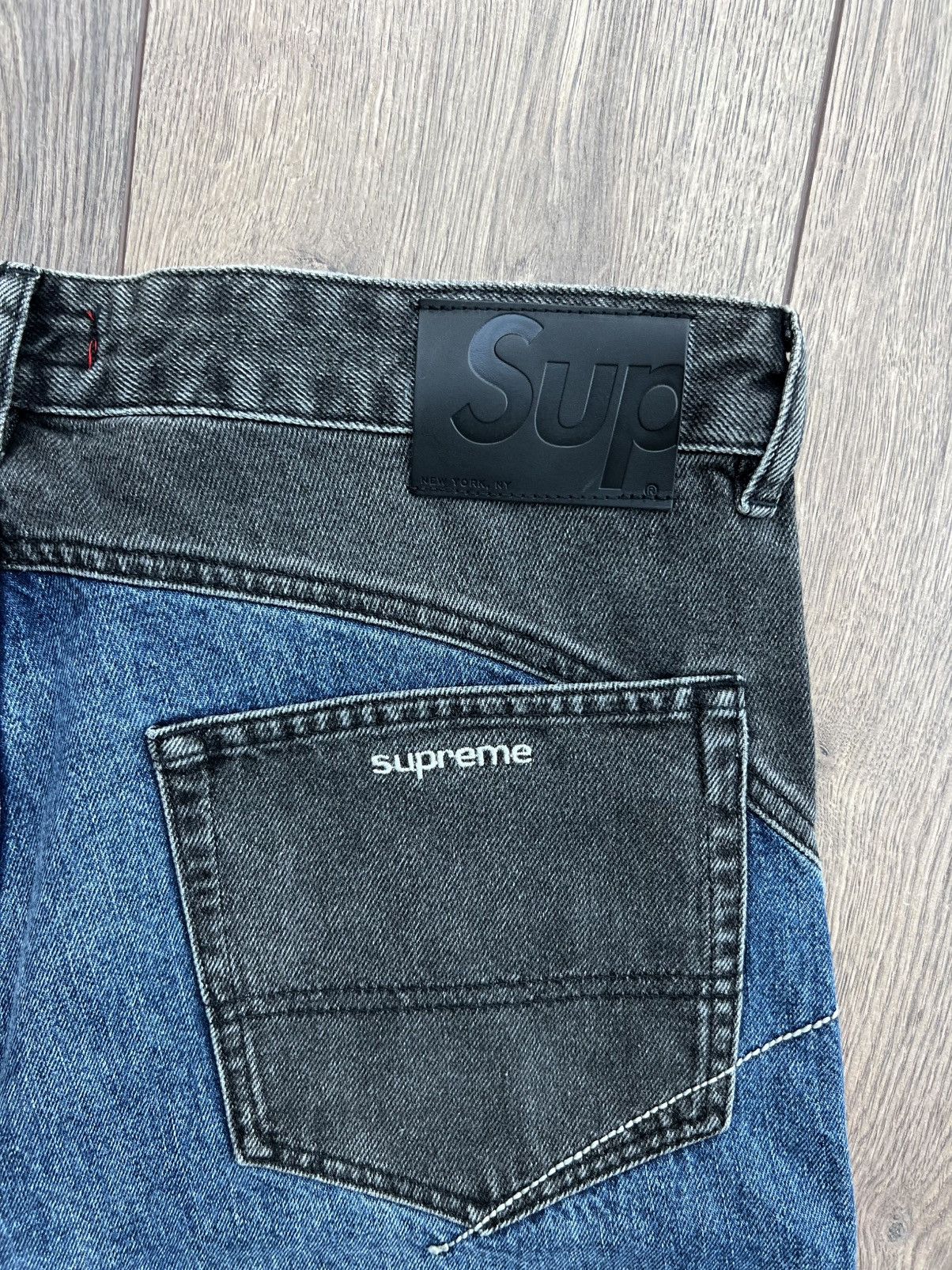 Supreme Supreme 2-Tone Paneled Denim Jeans “Black” 34 Size US 34 / EU 50 - 8 Thumbnail