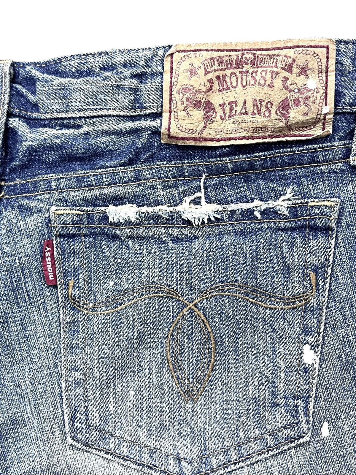 MOUSSY Vintage MOUSSY Skinny FLARE Paint Splatter Ripped LGB Style Size 27" / US 4 / IT 40 - 13 Thumbnail