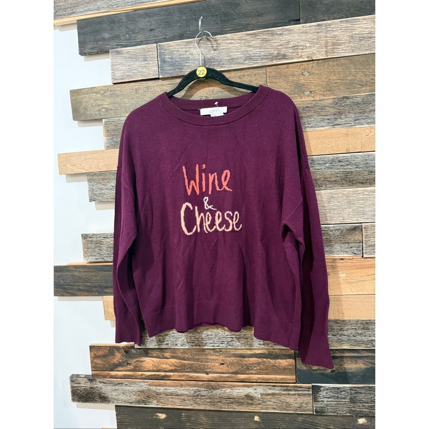 Loft Loft NWT Wine and Cheese Pullover Sweater size Large Size L / US 10 / IT 46 - 1 Thumbnail
