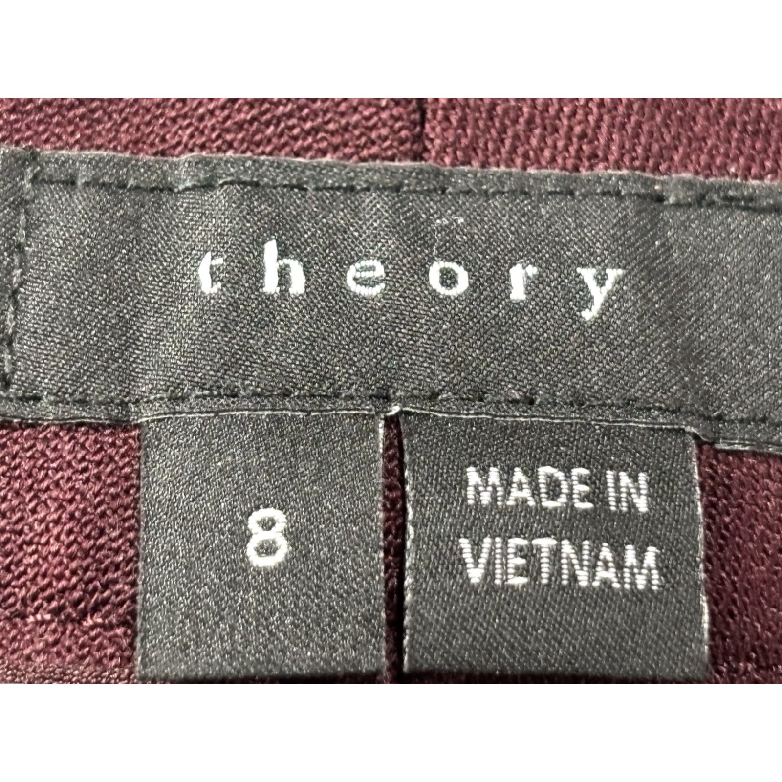 Theory Theory Wool Pants Trousers Women’s 8 Burgundy Straight Leg Career 31x31 Tailored Size 30" / US 8 / IT 44 - 5 Thumbnail