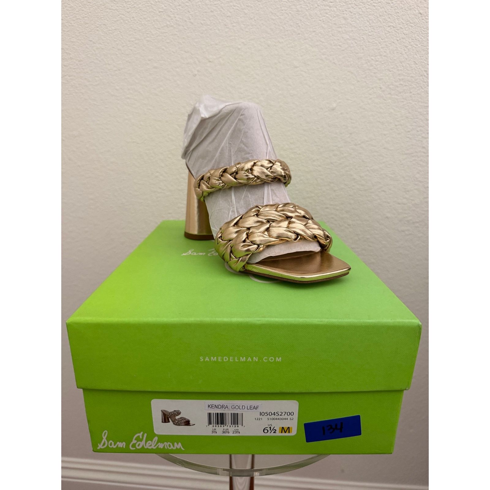 Sam Edelman Sam Edelman Kendra gold leaf Leather Sandals heels gold Size US 6.5 / IT 36.5 - 7 Thumbnail