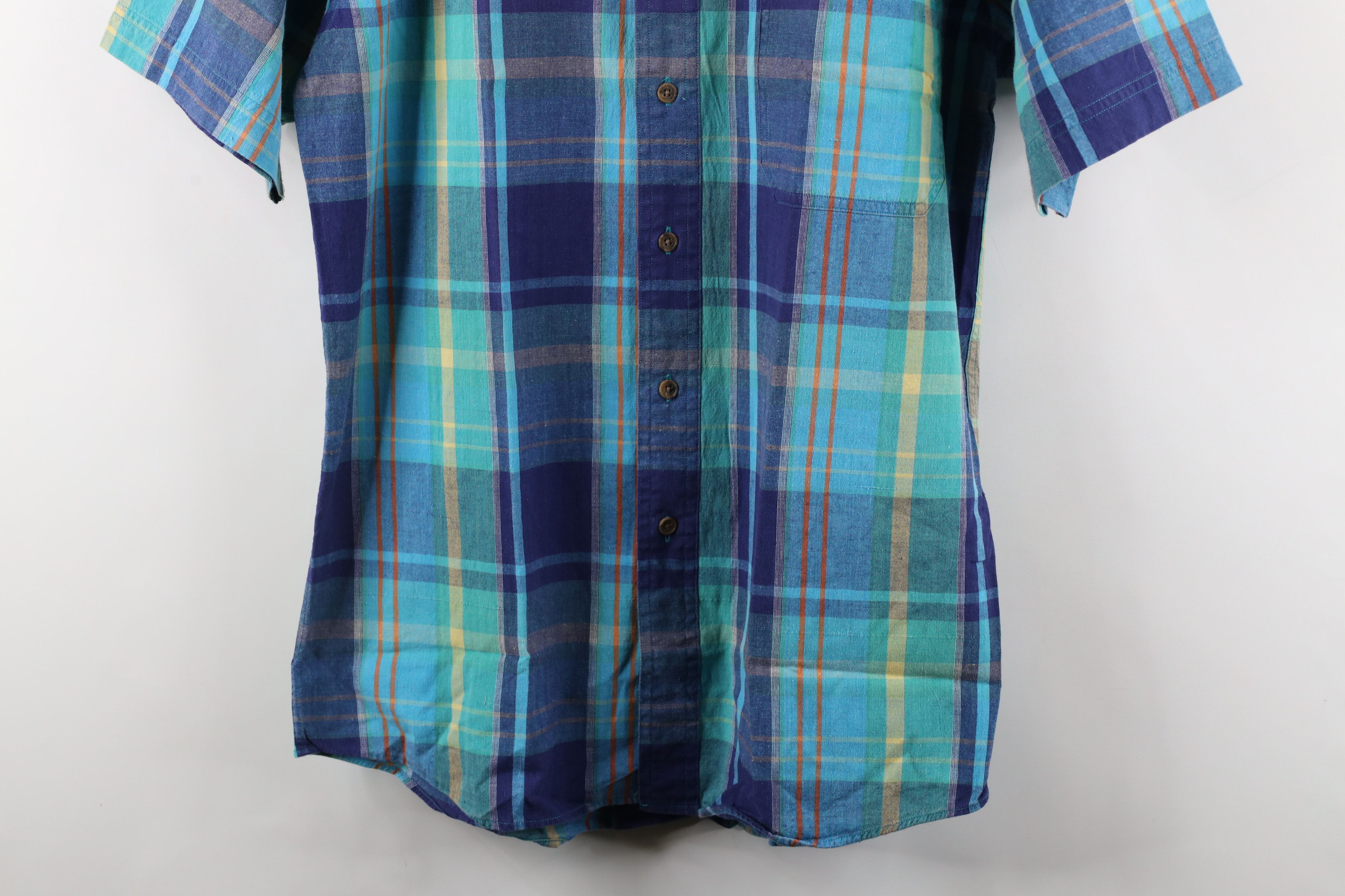 Eddie Bauer × Vintage Vintage 90s Eddie Bauer Madras Plaid Button Down Shirt Size US M / EU 48-50 / 2 - 3 Thumbnail