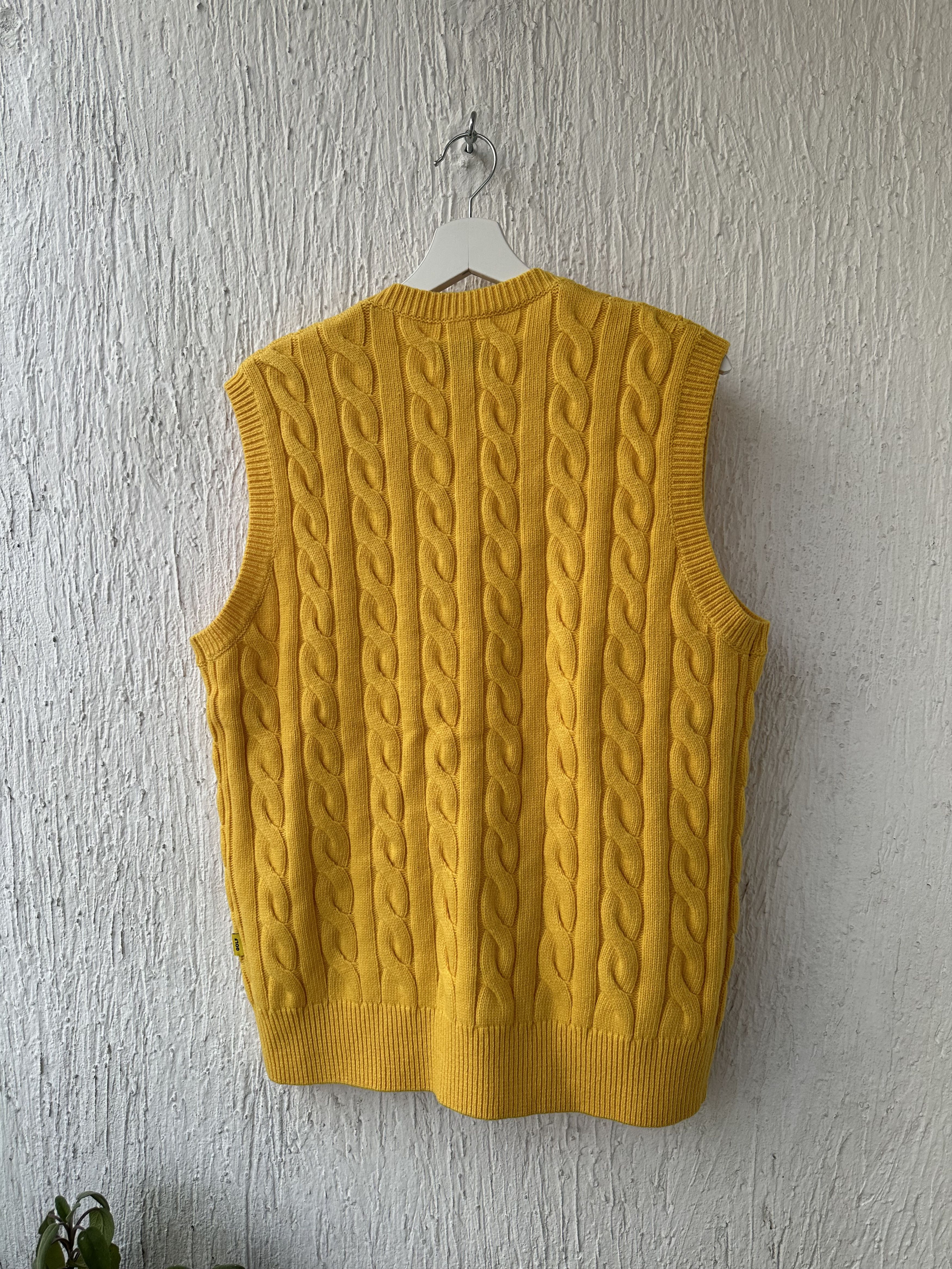 Golf Wang yellow cable knit sweater vest Size US M / EU 48-50 / 2 - 4 Thumbnail
