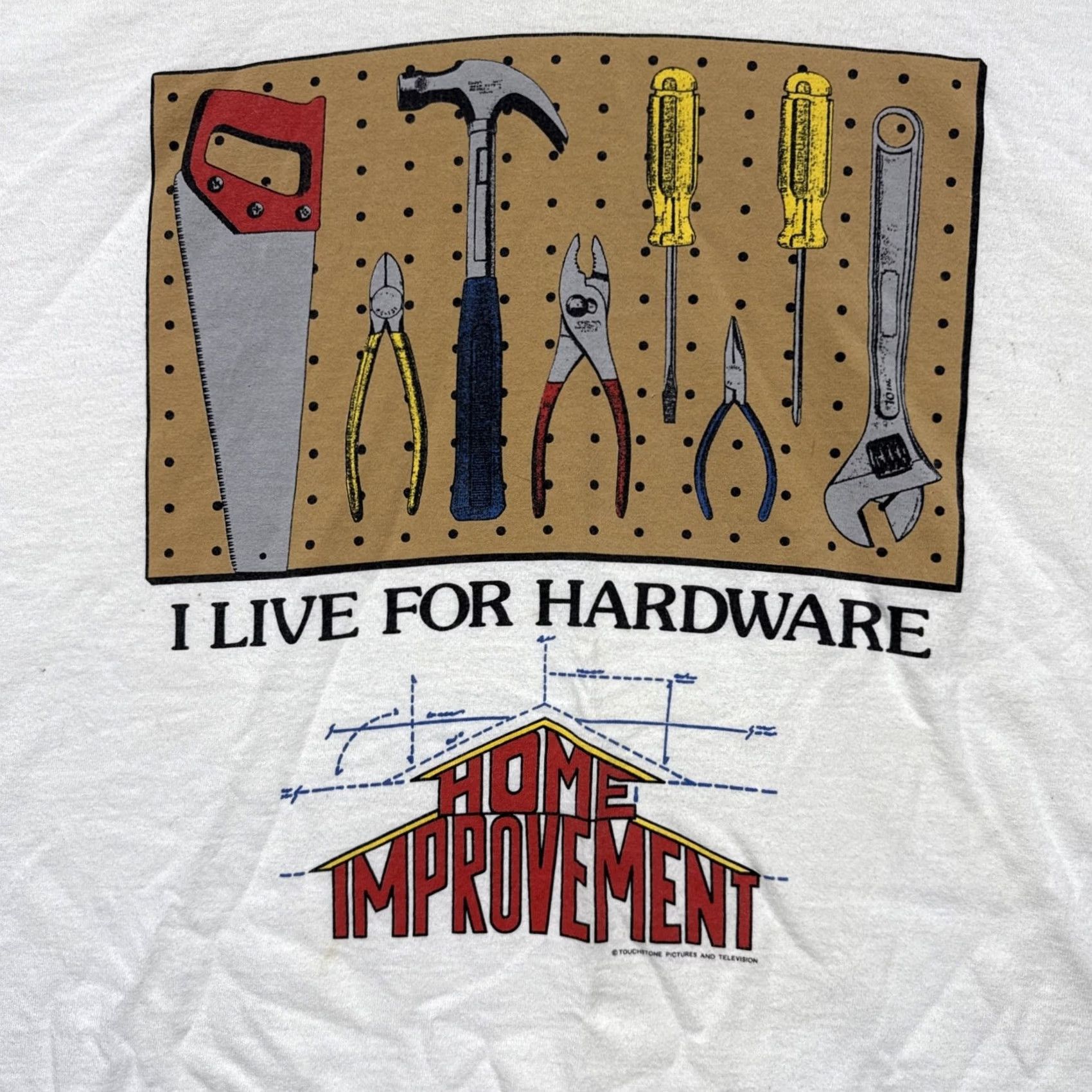 Vintage VINTAGE Stanley Desantis T-Shirt Home Improvement I Live For Hardware XL White Men Size US XL / EU 56 / 4 - 2 Thumbnail