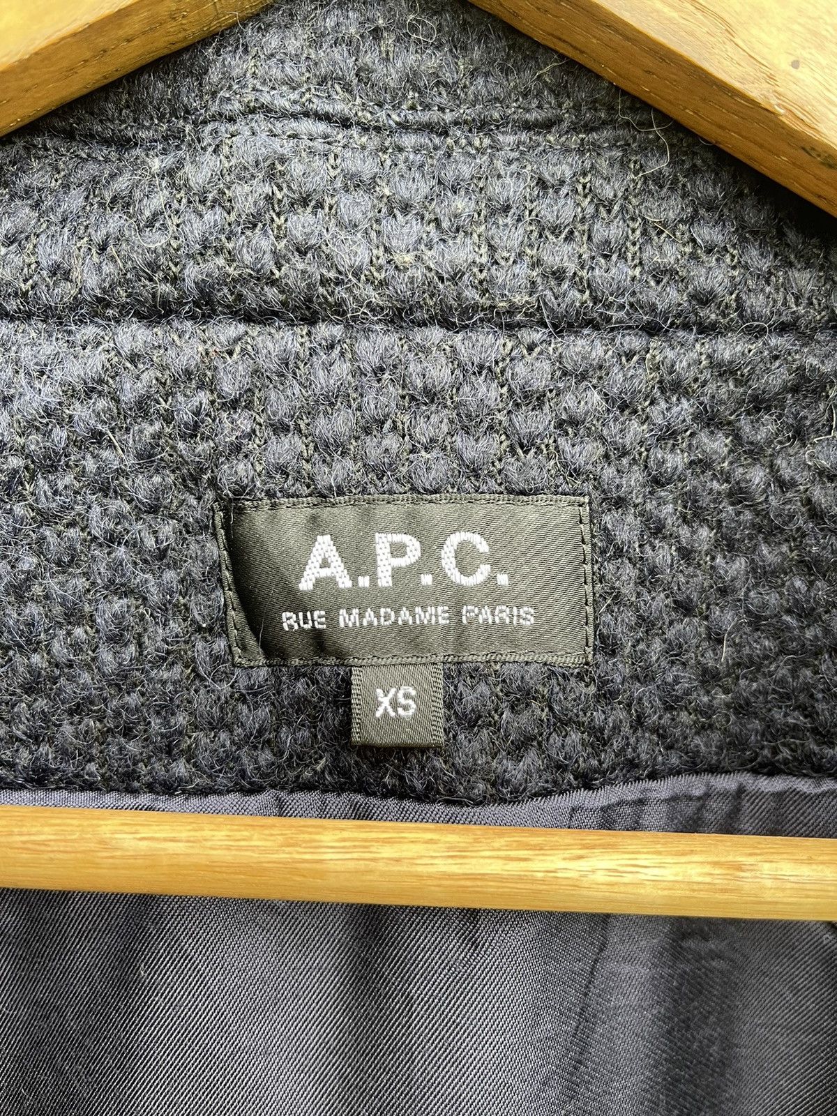 A.P.C. A.P.C. Wool Blend Textured Coat XS Black Size US XS / EU 42 / 0 - 16 Thumbnail