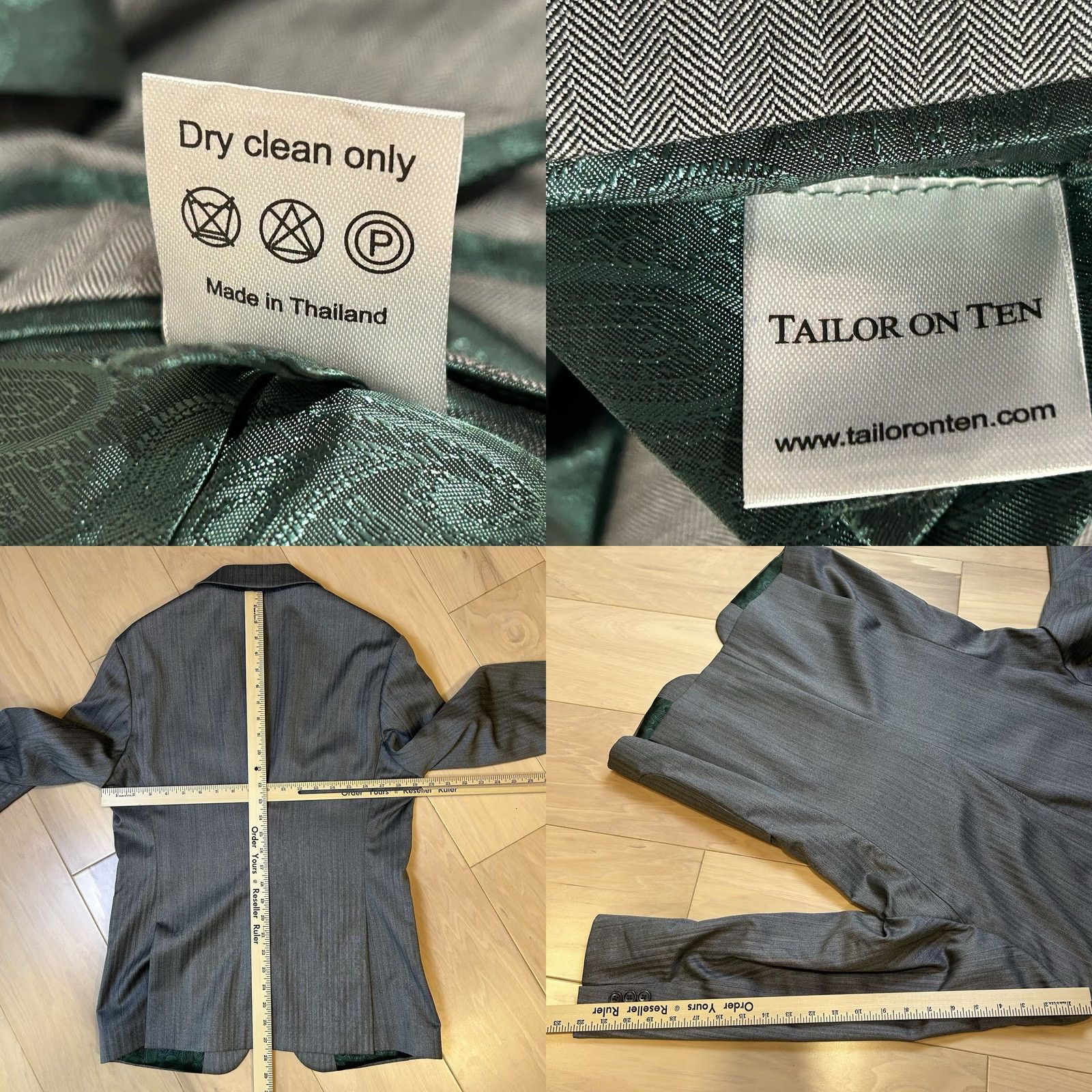 Vintage Tailor on Ten Vitale Barberis Blazer Sport Coat Men’s 36 Slim Wool Blue Button Solid Viscose Lining Lightweight Formal Casual Workwear 90s Style Mens Size 36R - 8 Thumbnail